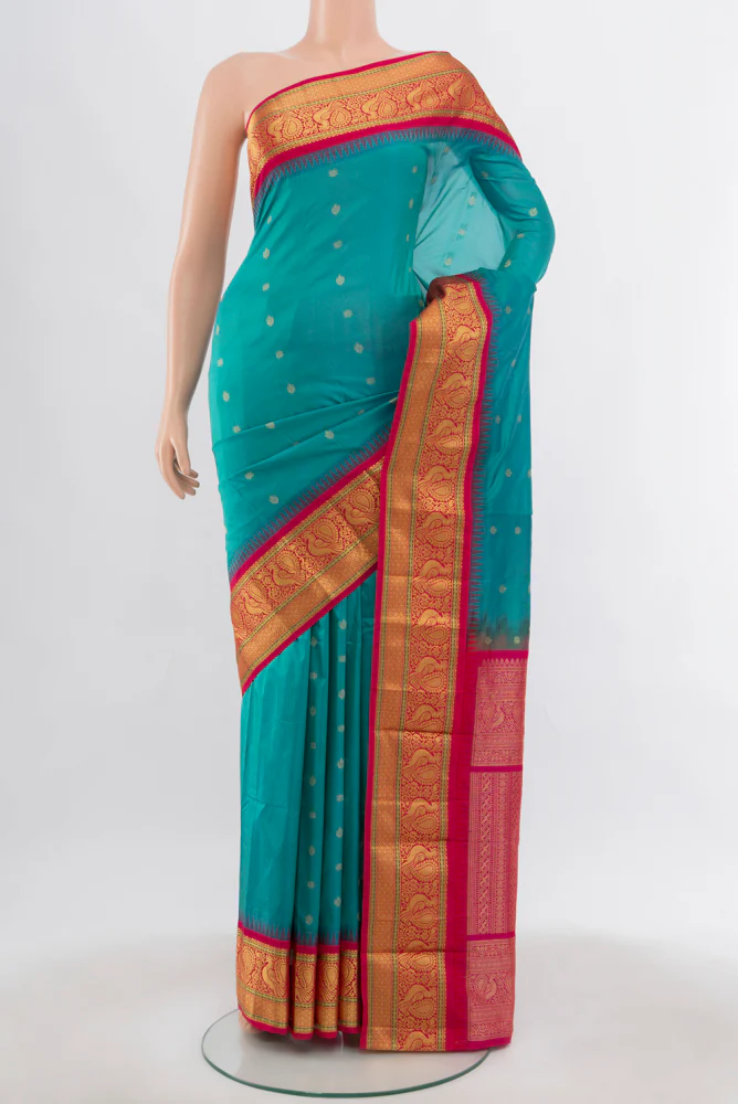 Blue Blended Bangalore Silk Saree