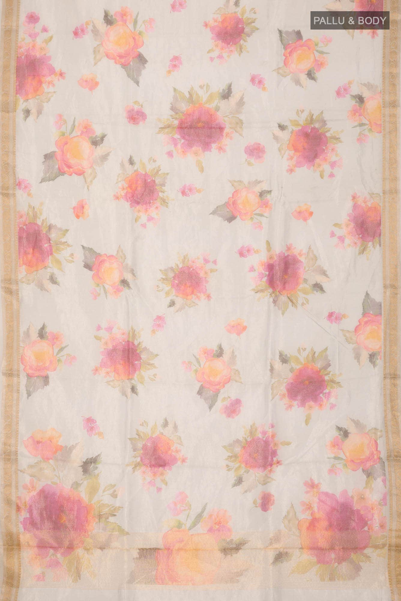 Light Blue Bhagalpuri Tussar Silk Saree - Image 3