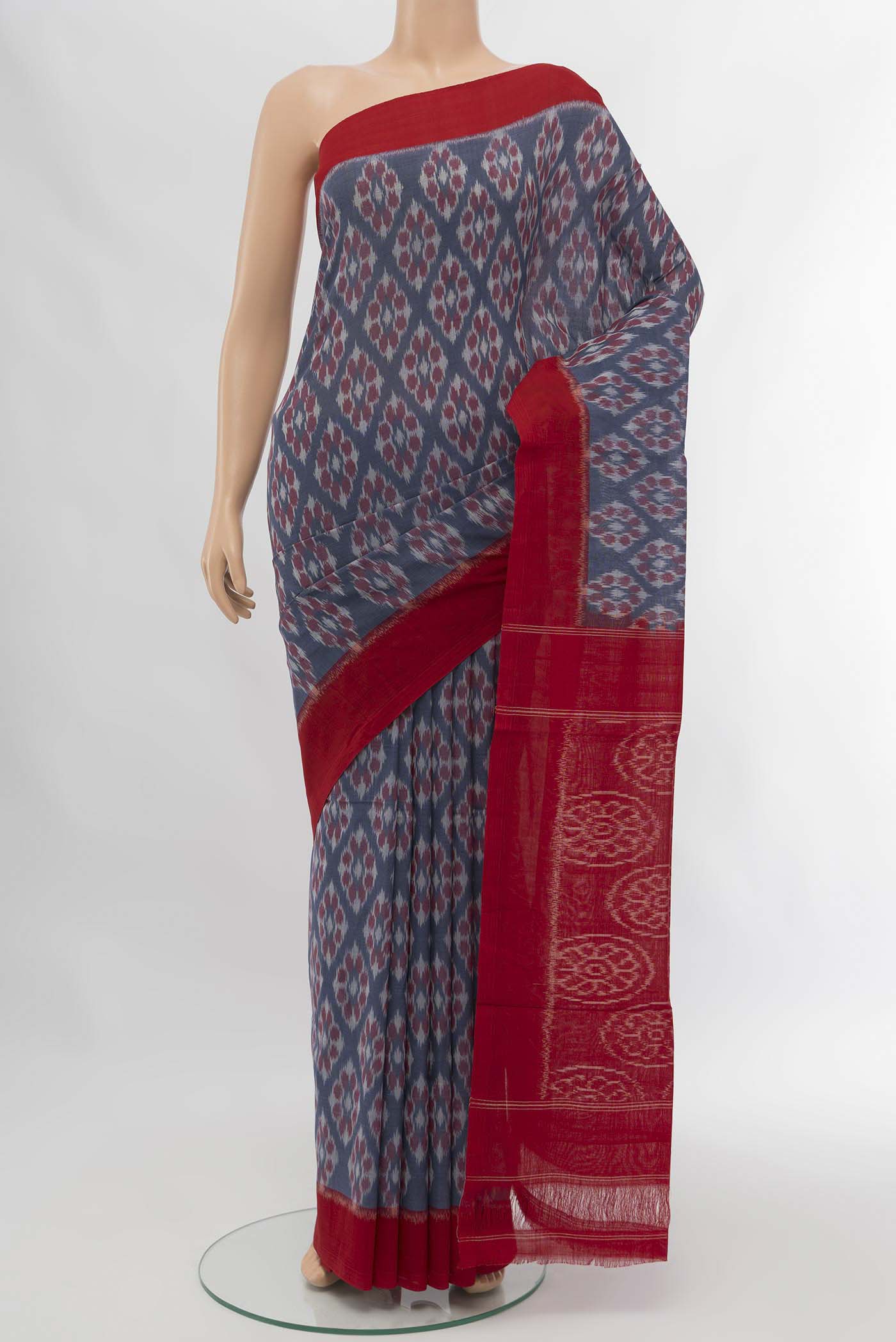 Blue Cotton Saree