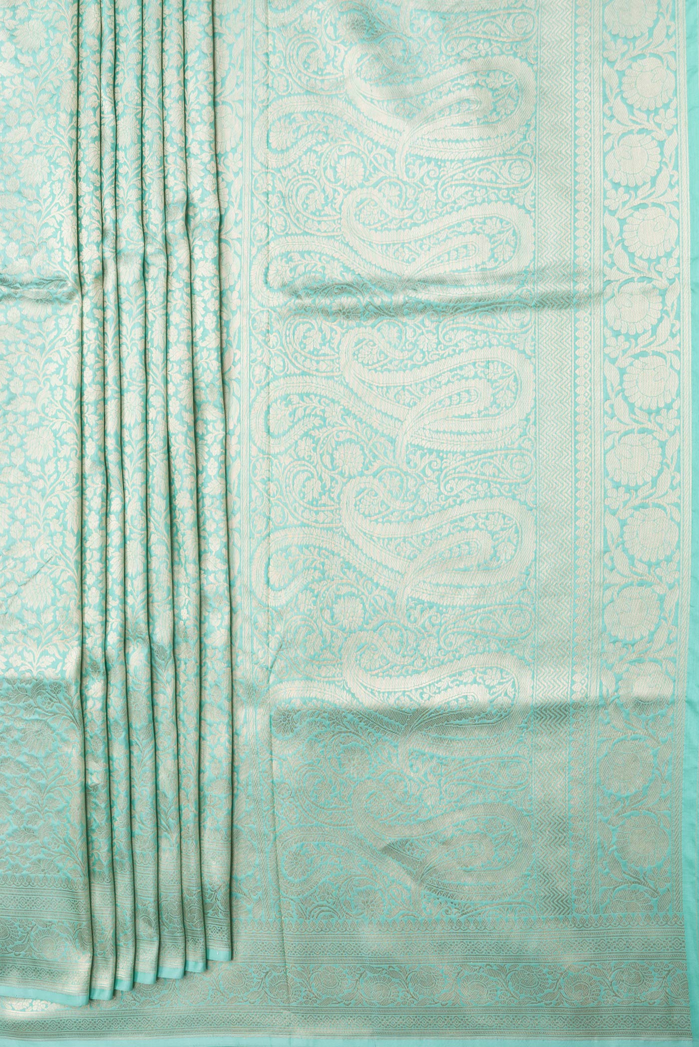 Light Blue Banarasi Silk Saree - Image 4