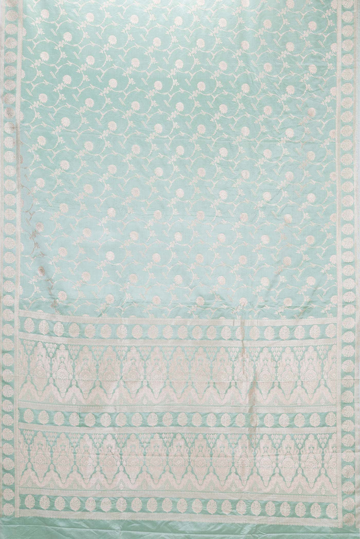 Light Blue Dual Tone Blended Banarasi Silk Saree - Image 2