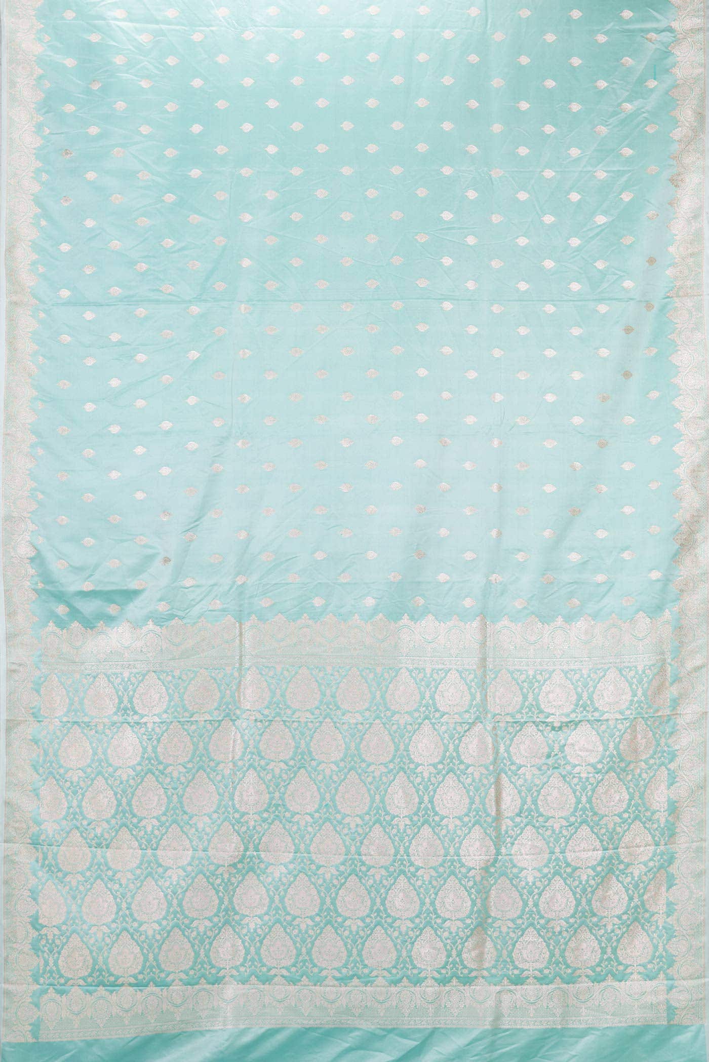Light Blue Dual Tone Blended Banarasi Silk Saree - Image 2