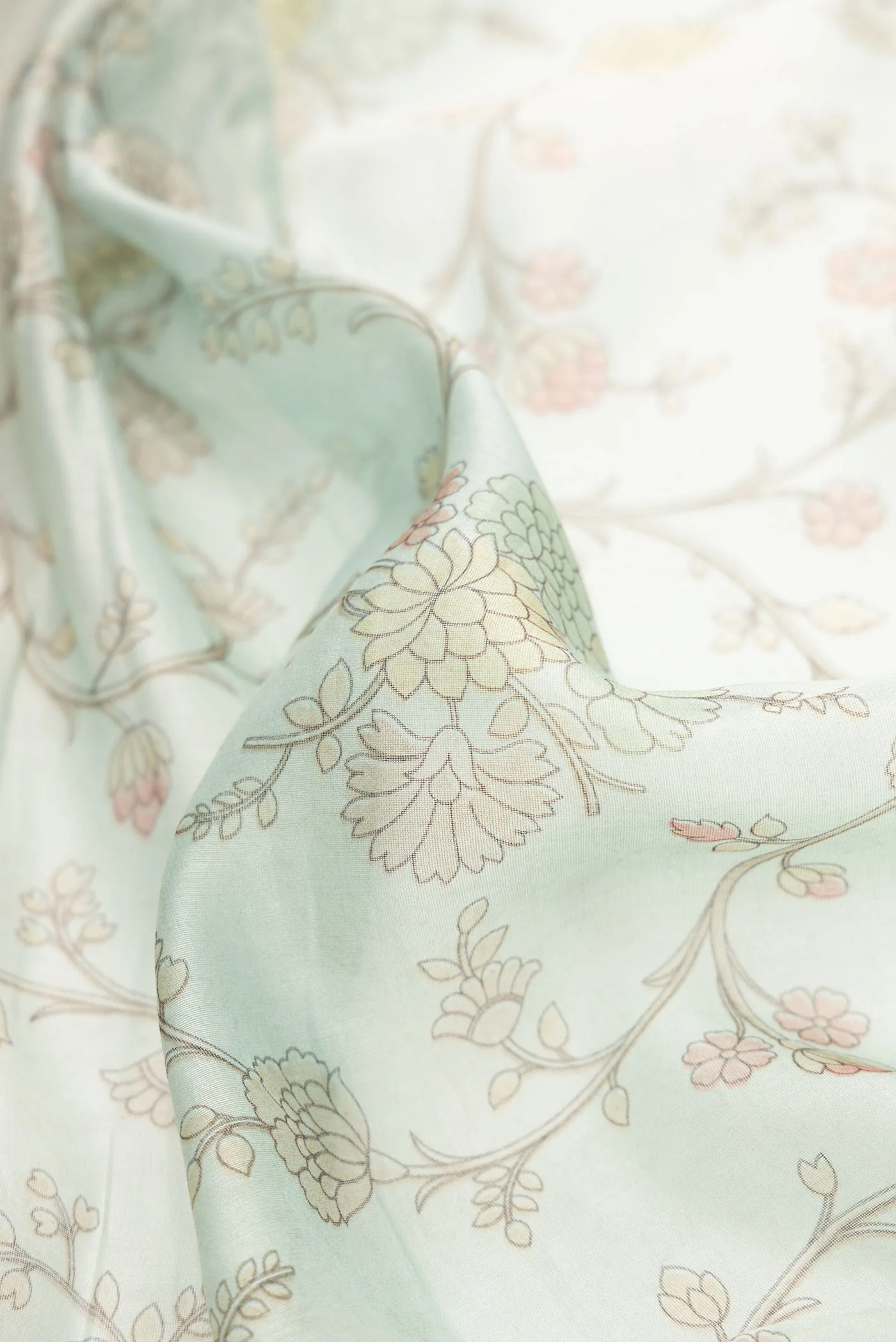 Light Blue Chanderi Silk Cotton Saree - Image 2