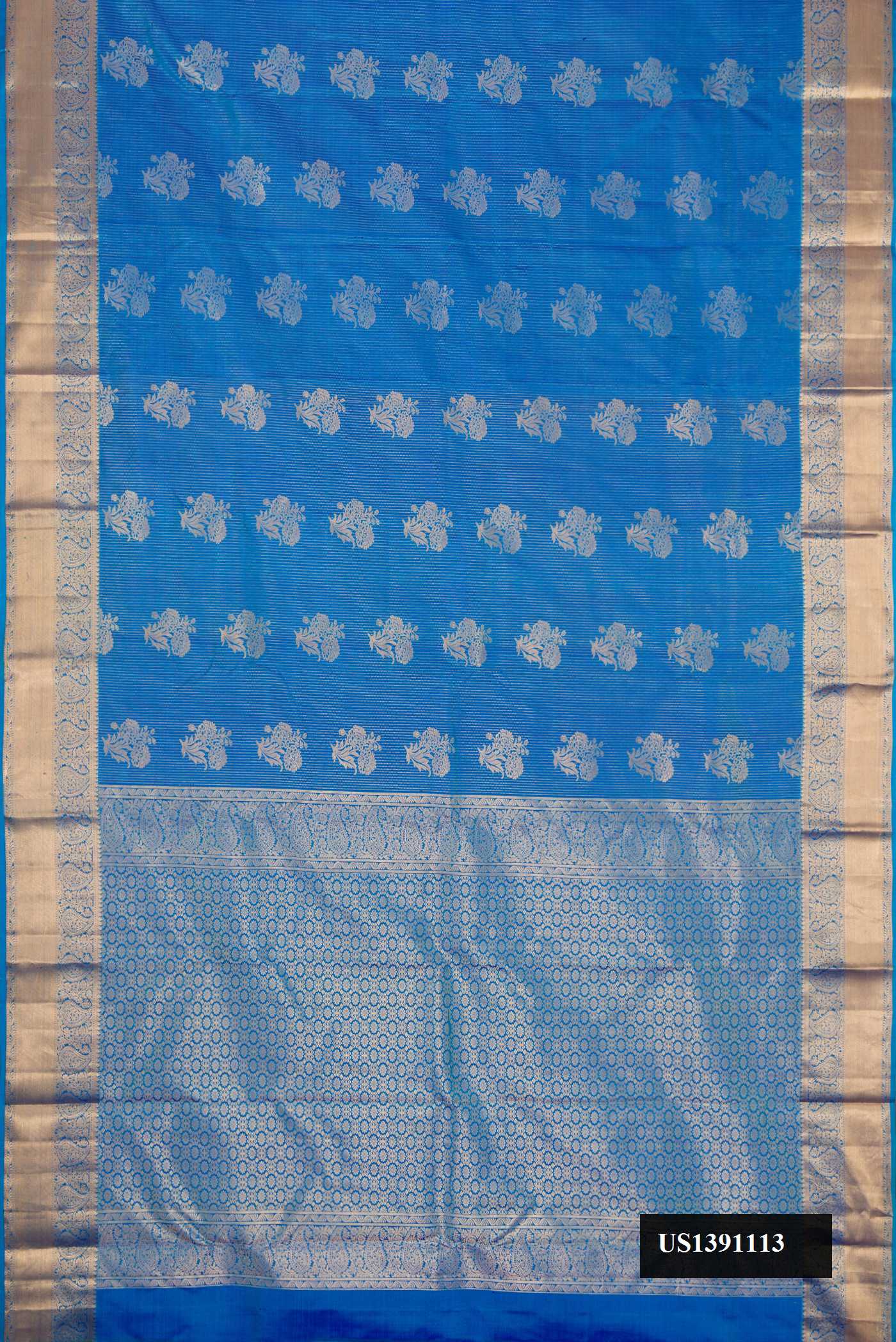 Light Blue Dual Tone Kanchipuram Silk Saree