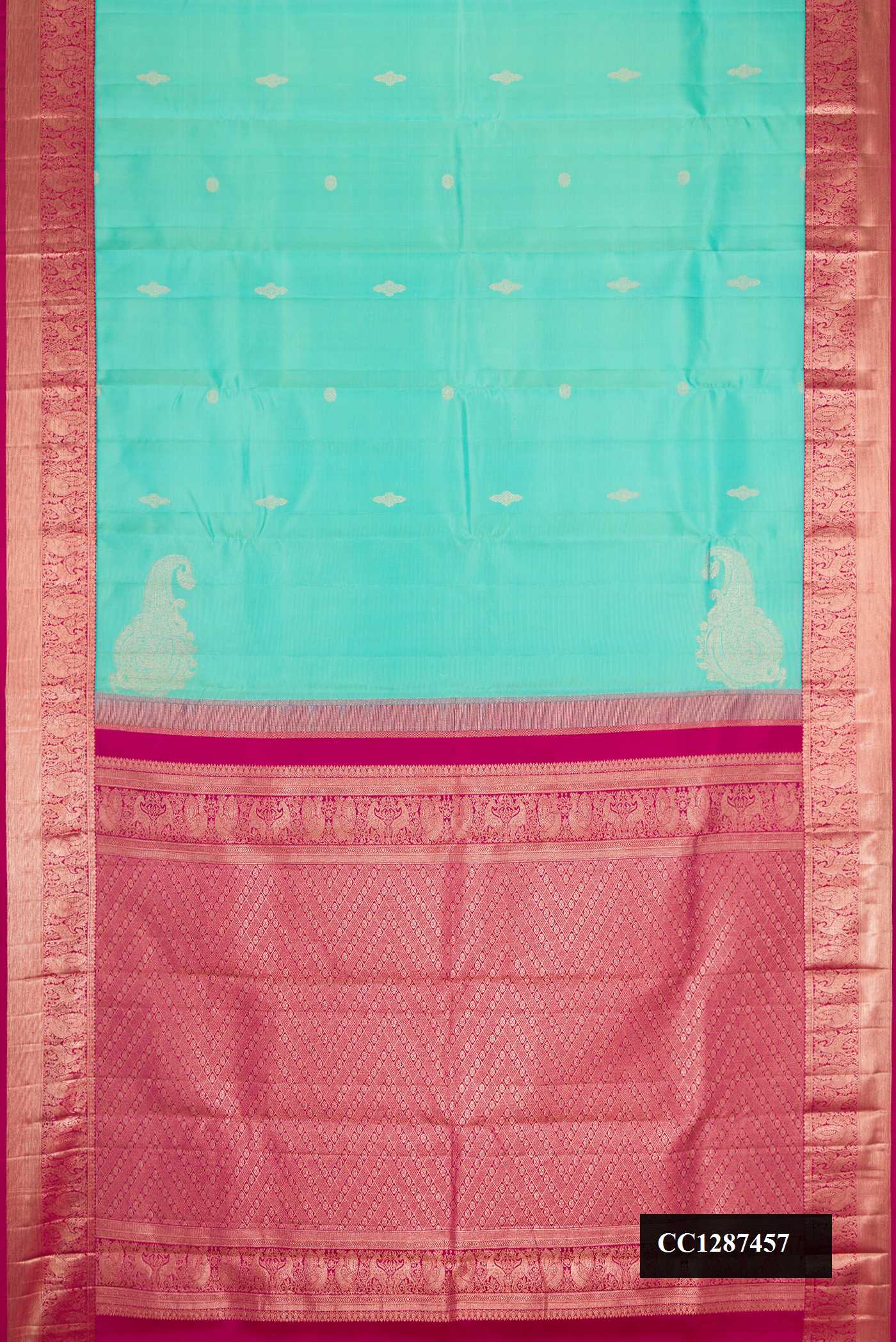 Light Blue Dual Tone Kanchipuram Silk Saree