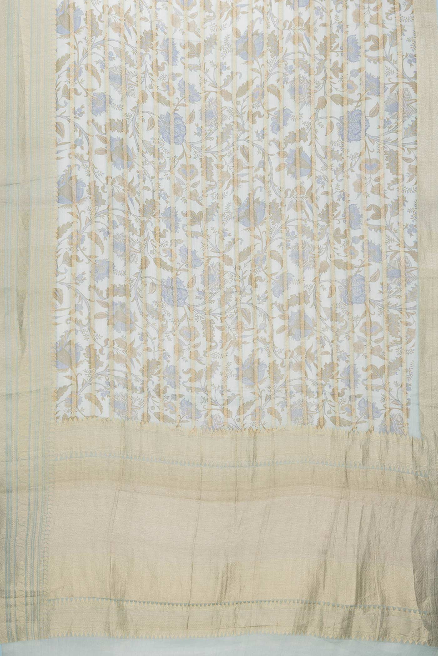 Light Blue Dual Tone Mysore Georgette Saree - Image 6