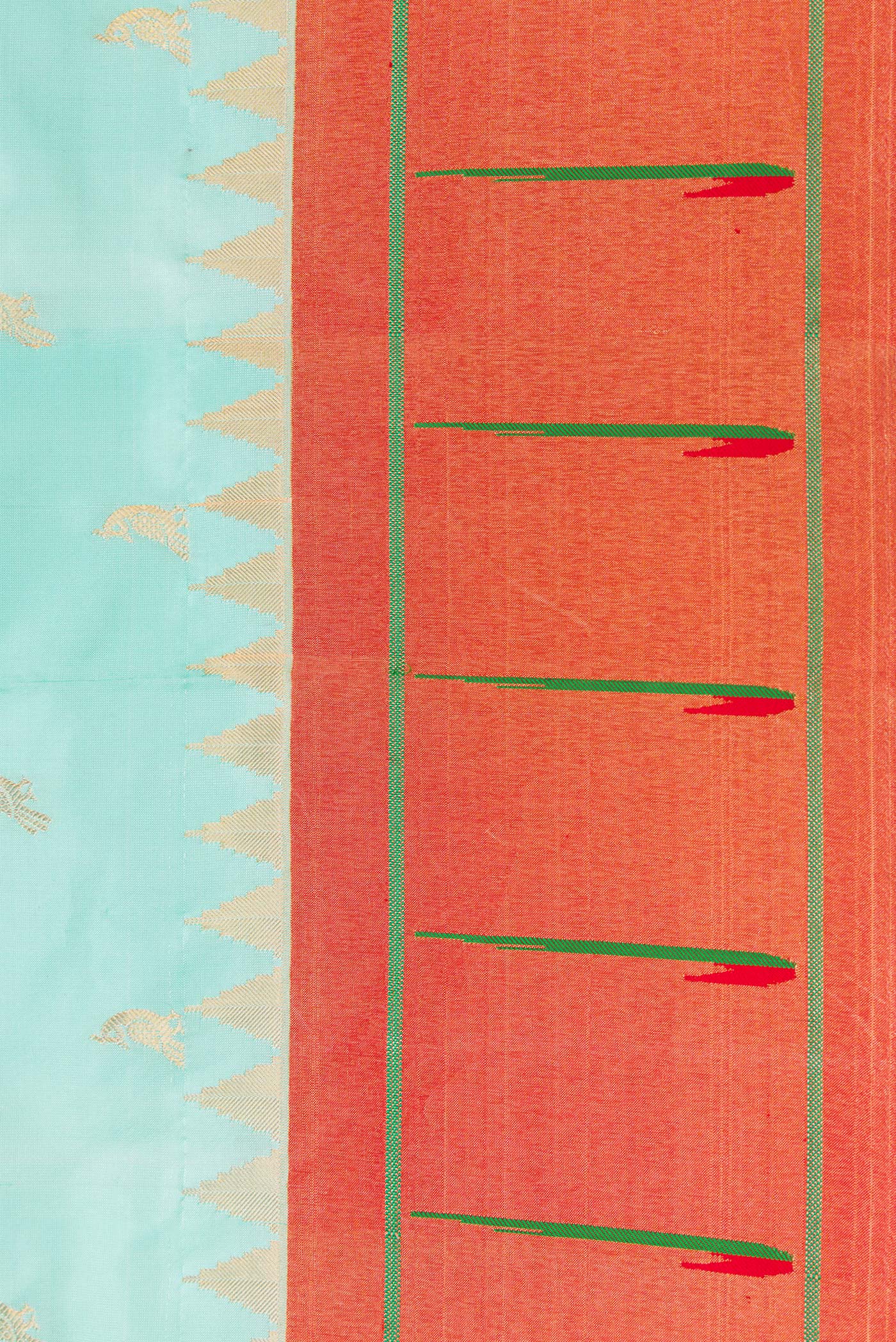 Light Blue Paithani Silk Saree - Image 3