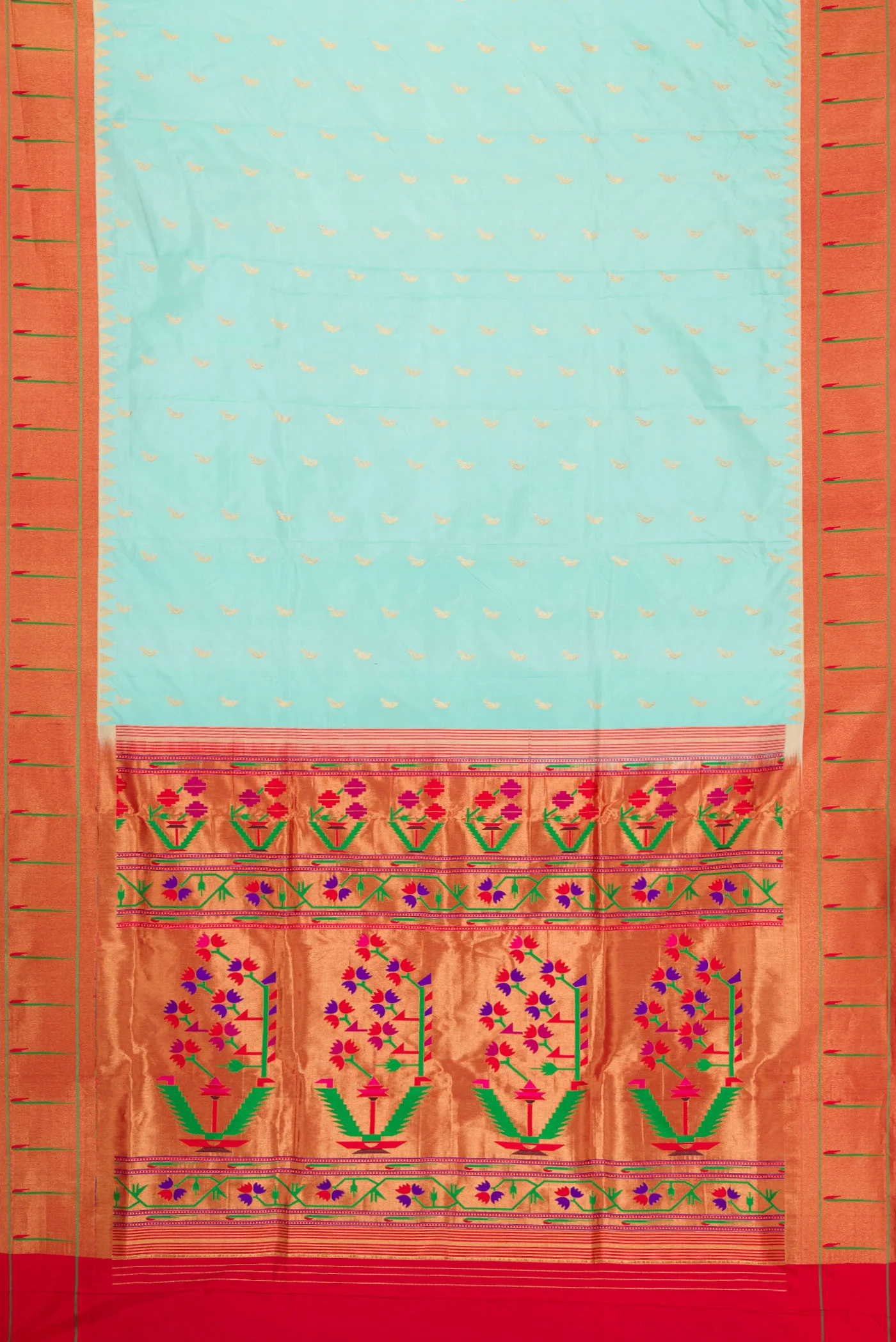 Light Blue Paithani Silk Saree - Image 6