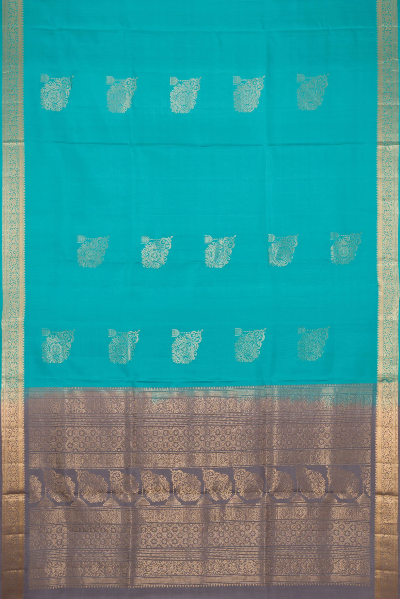 Light Blue Soft Silk Saree - Image 6