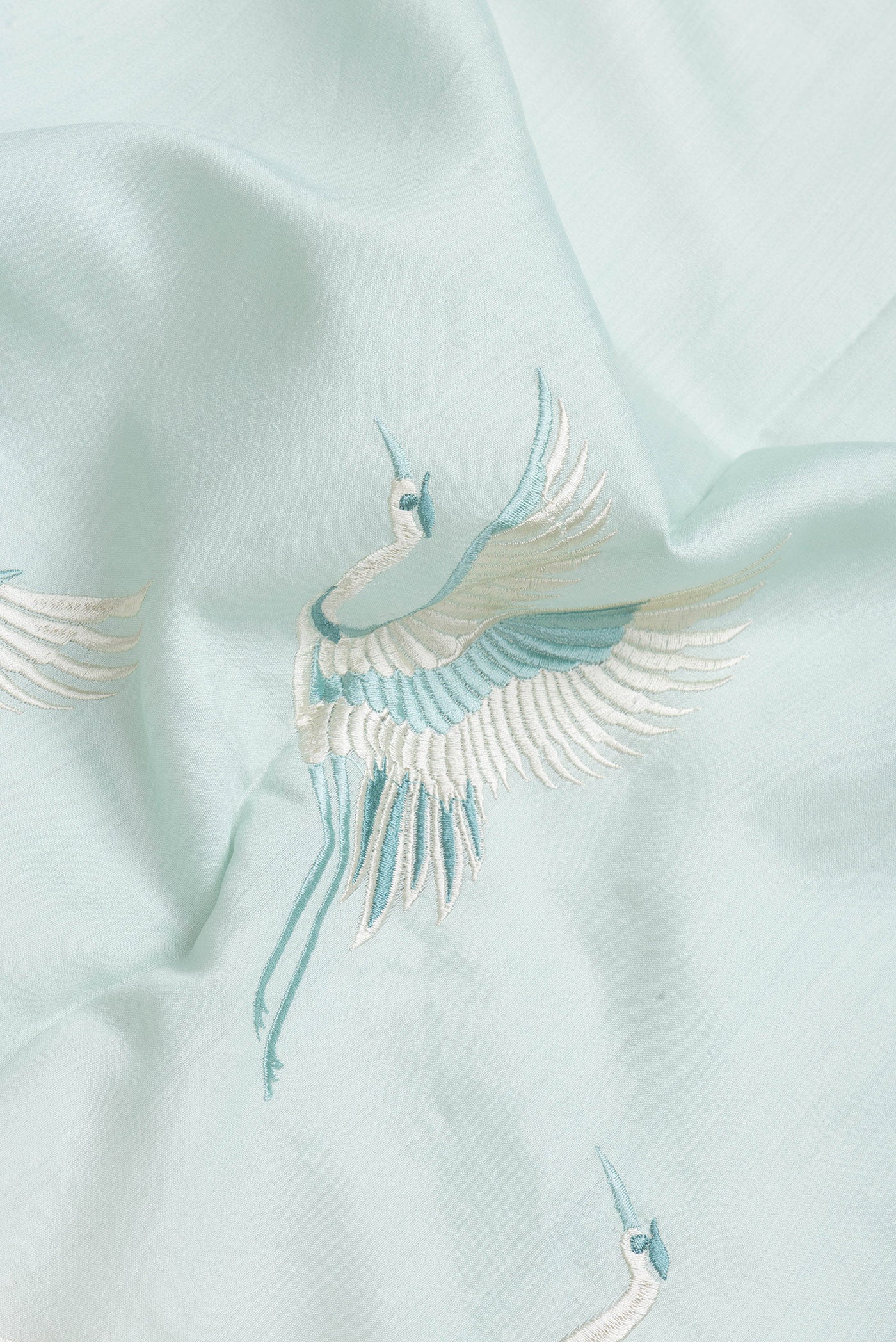 Light Blue Tussar Silk Saree - Image 2