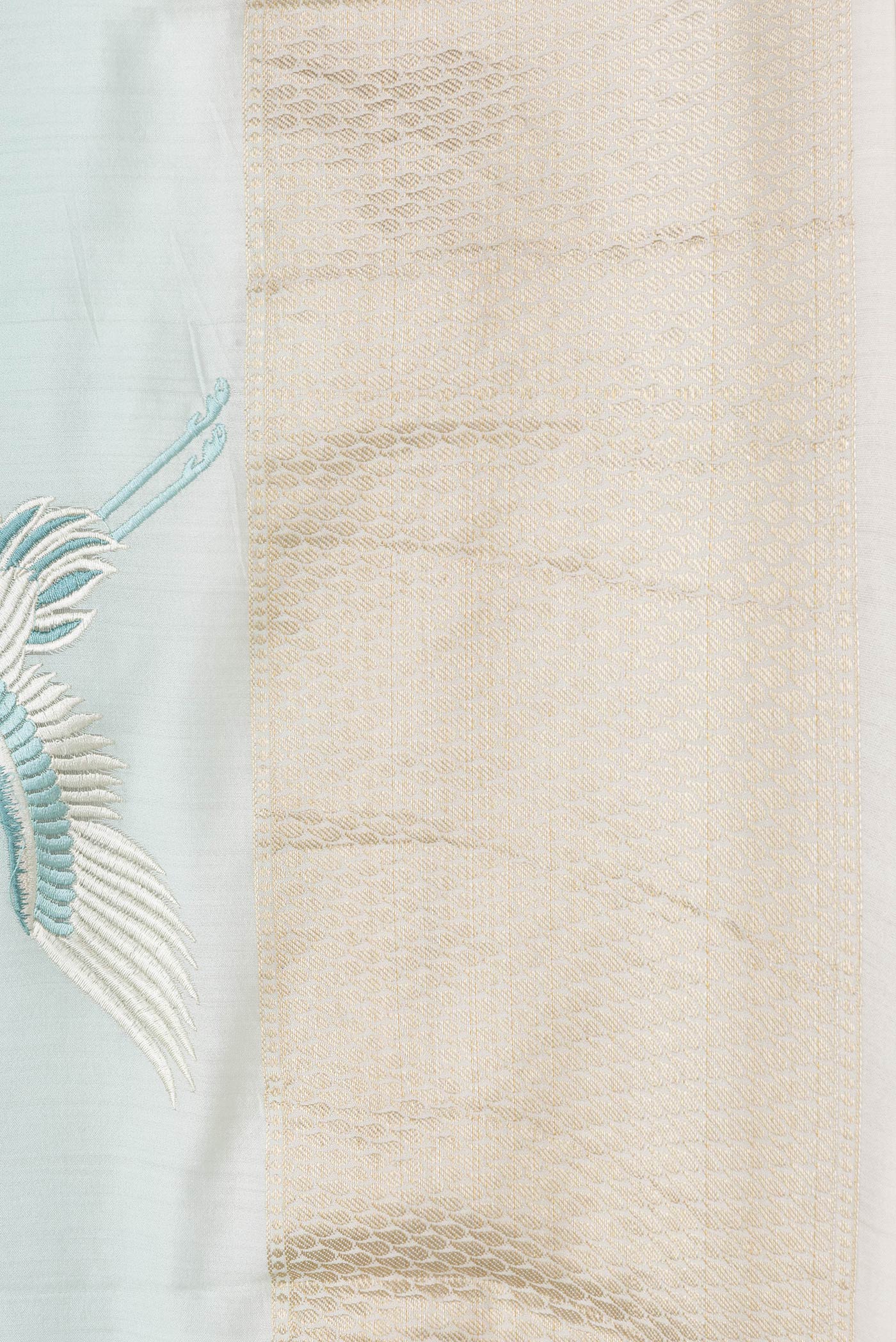 Light Blue Tussar Silk Saree - Image 3
