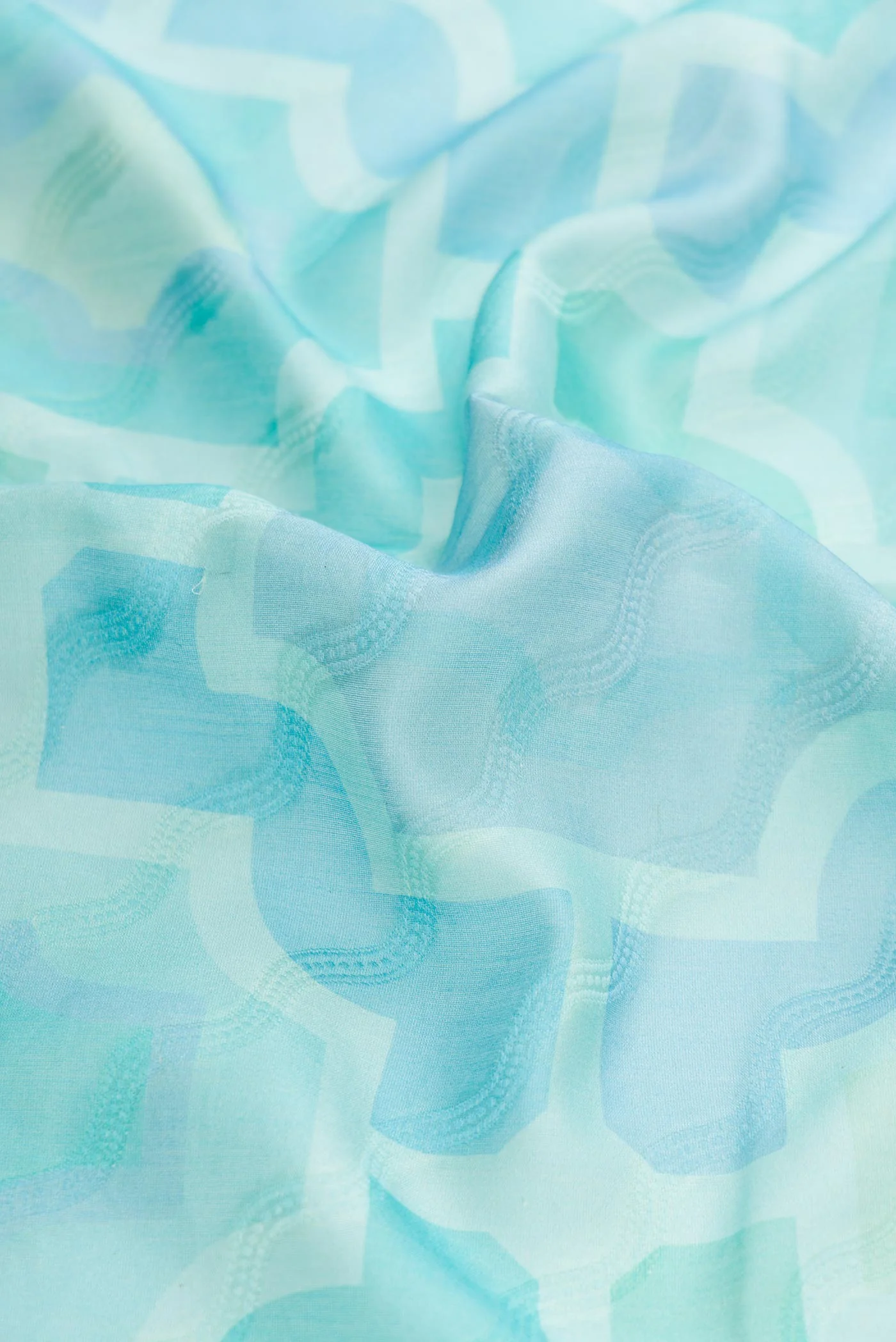 Light Blue Dual Tone Tussar Silk Saree - Image 2