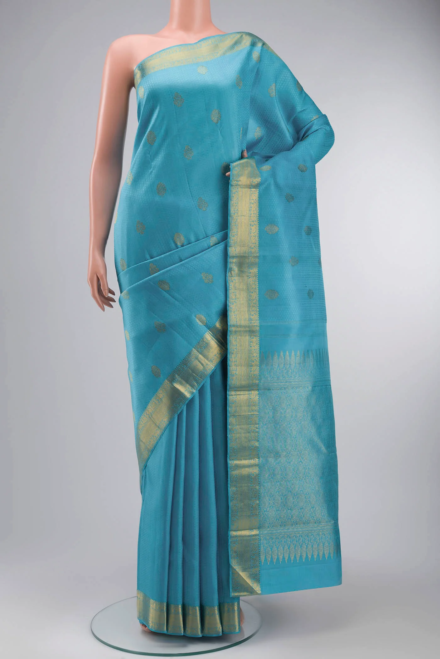 Light Blue Kanchipuram Silk Saree