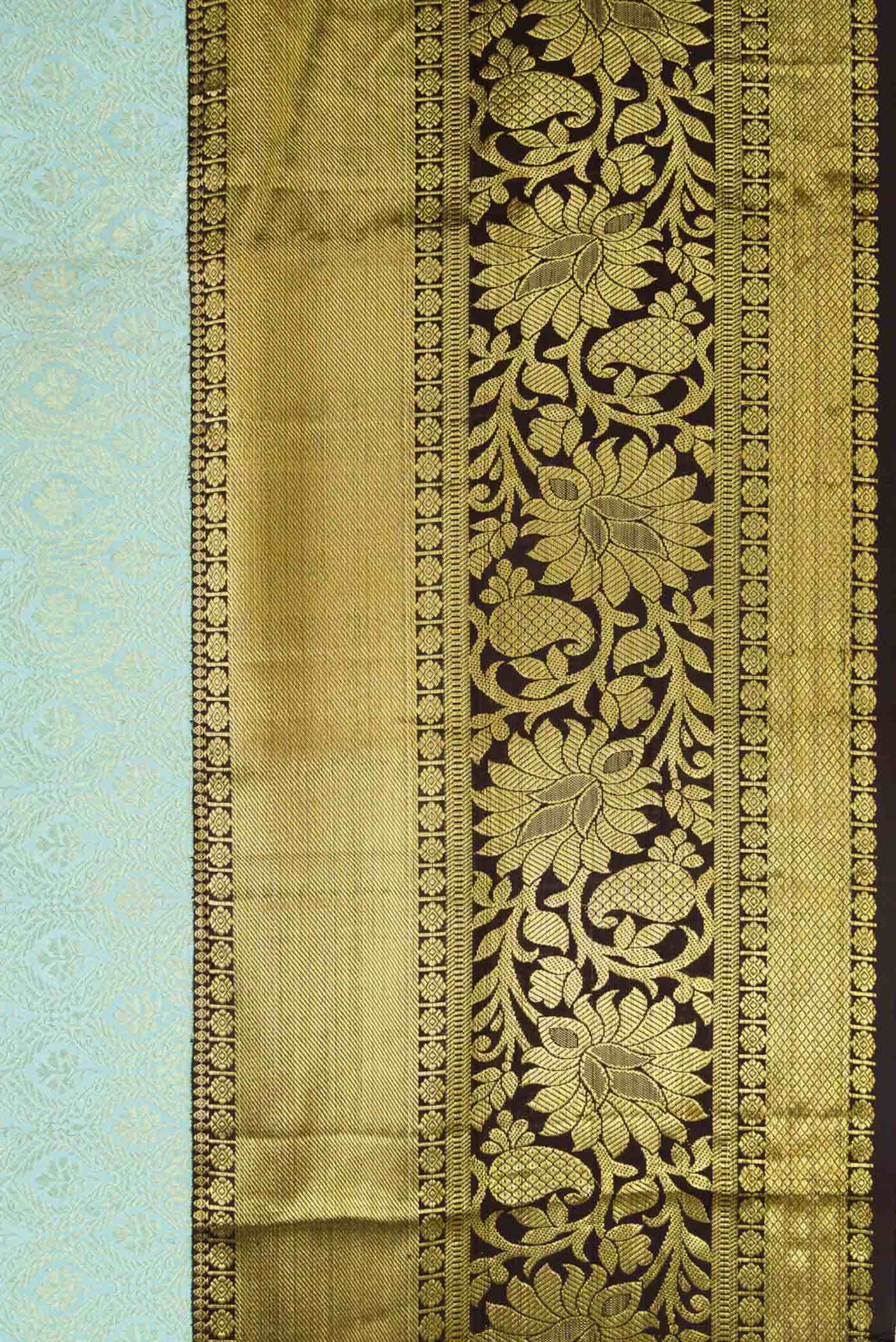 Light Blue Kanchipuram Silk Saree - Image 11