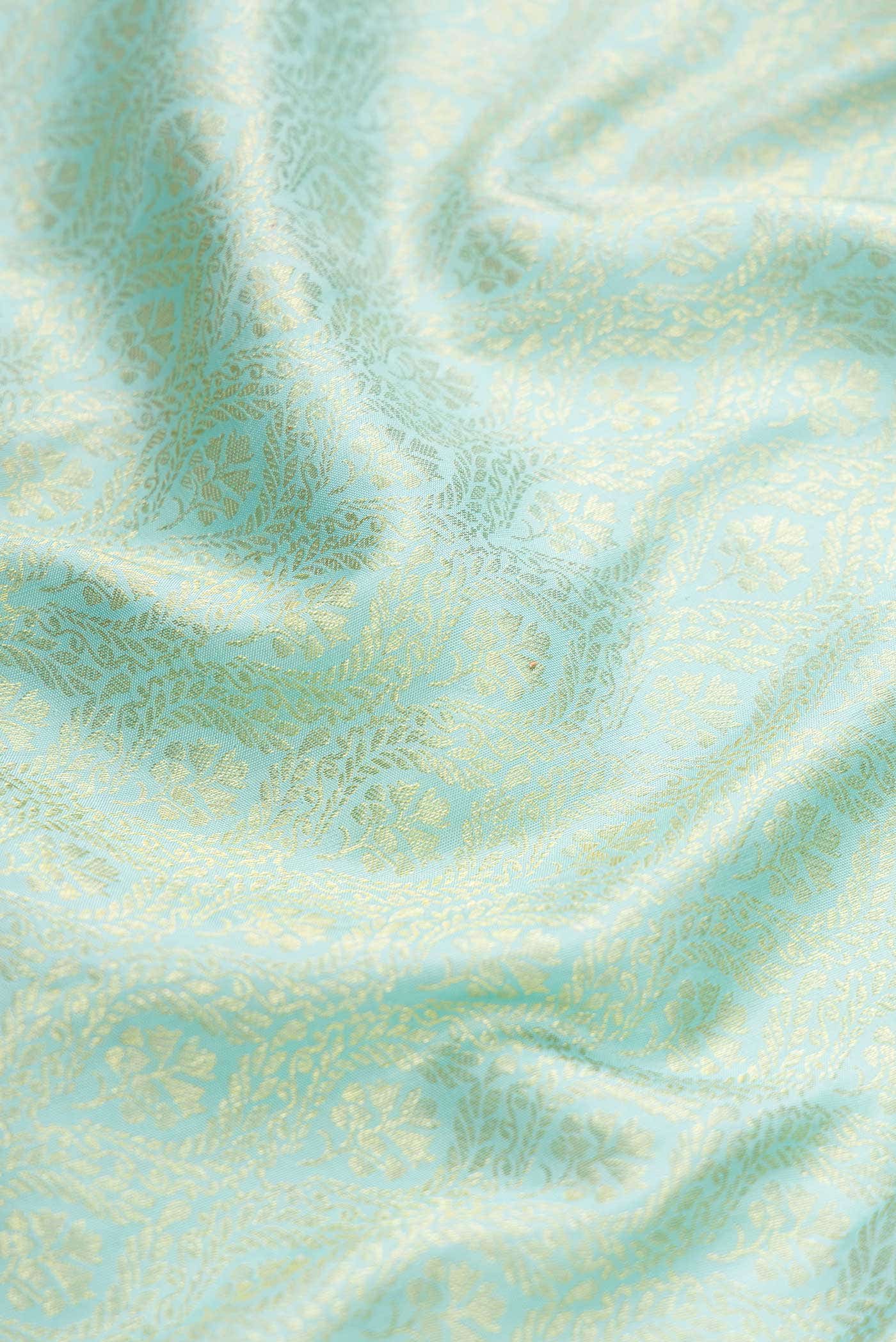 Light Blue Kanchipuram Silk Saree - Image 6