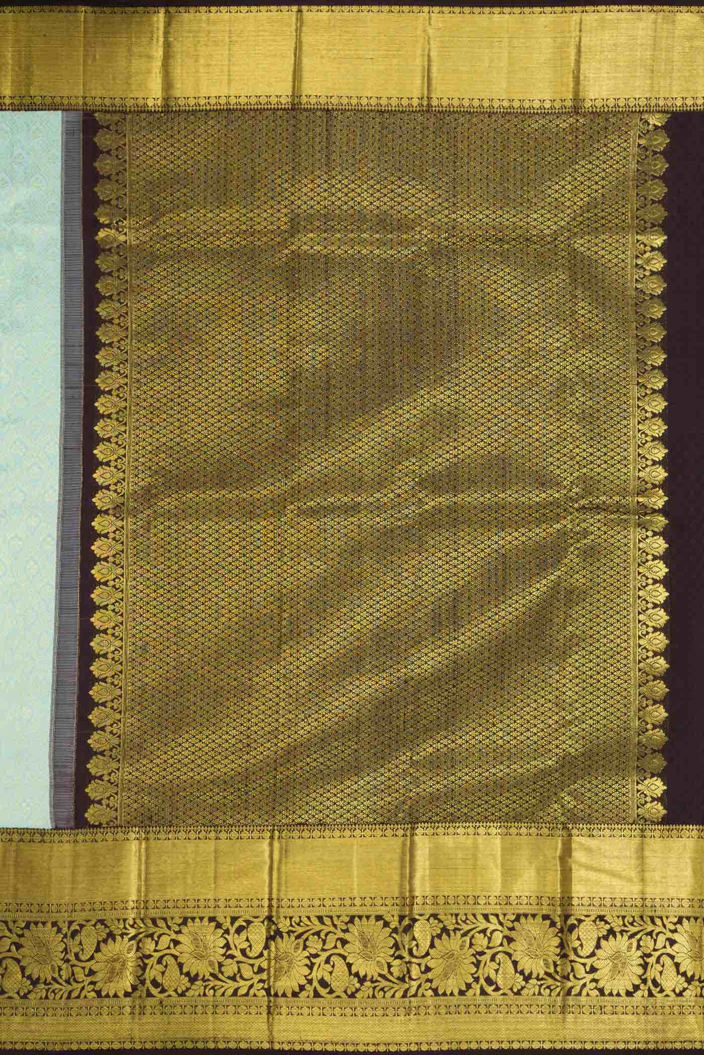 Light Blue Kanchipuram Silk Saree - Image 9