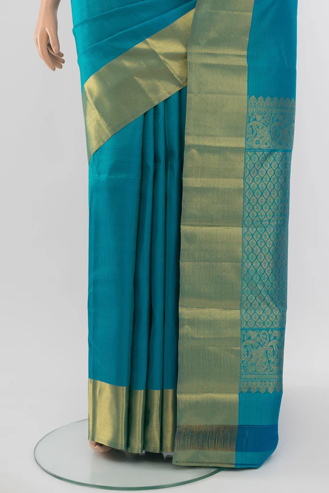 Blue Kanjivaram Silk Saree - Image 3