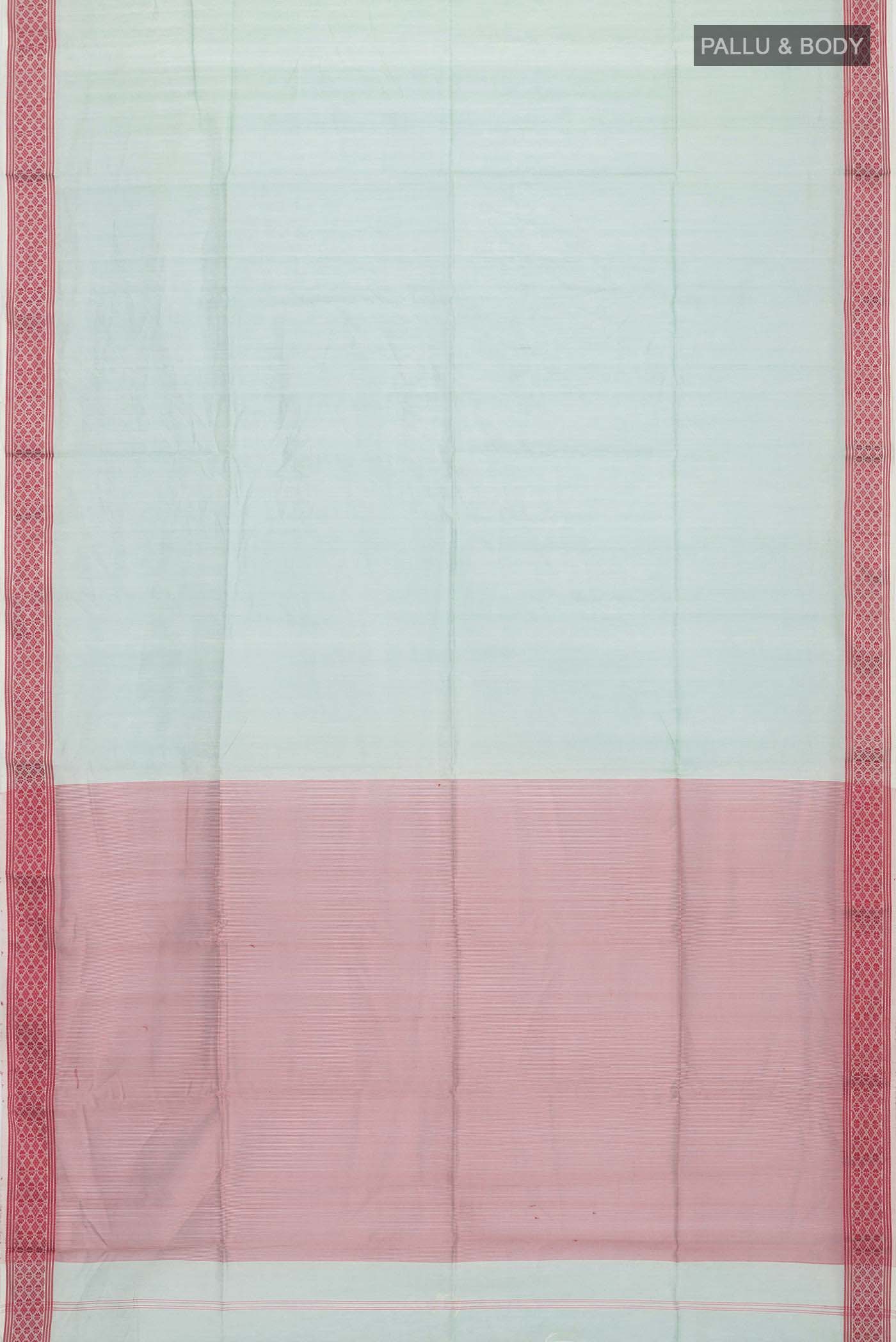 Light Blue Maheshwari Silk Cotton Saree - Image 3