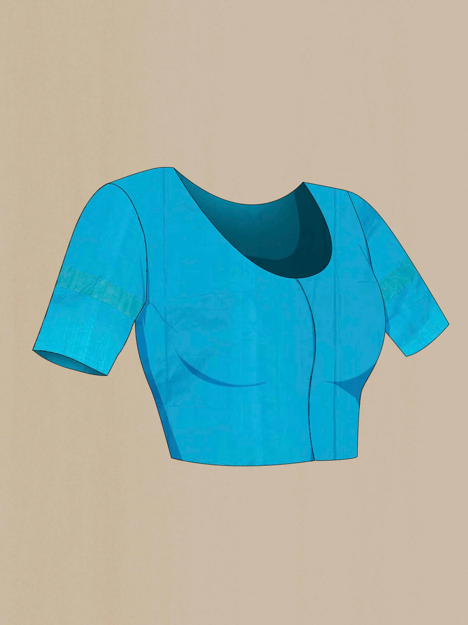 Light Blue Pochampally Saree - Image 4