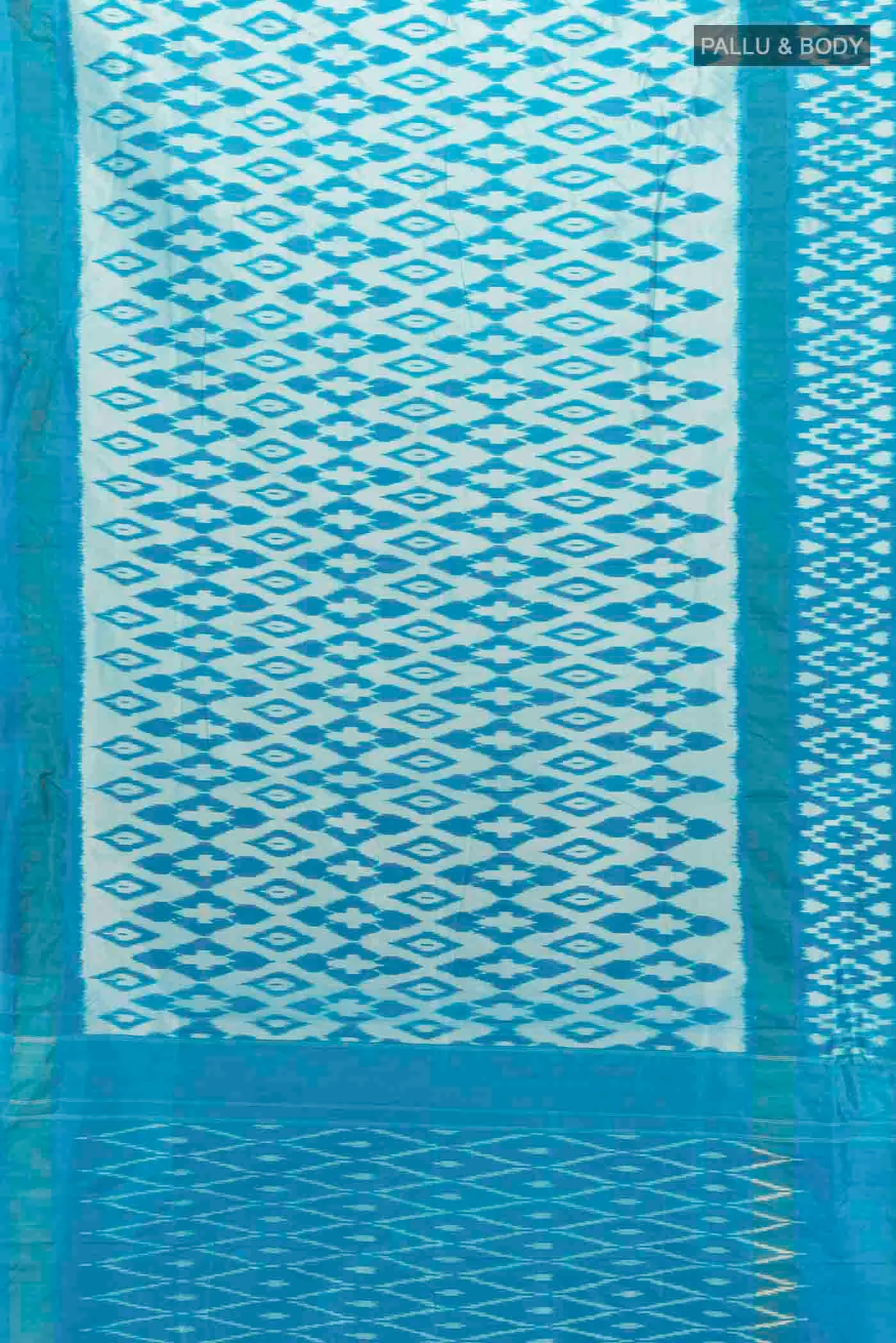 Light Blue Pochampally Saree - Image 5