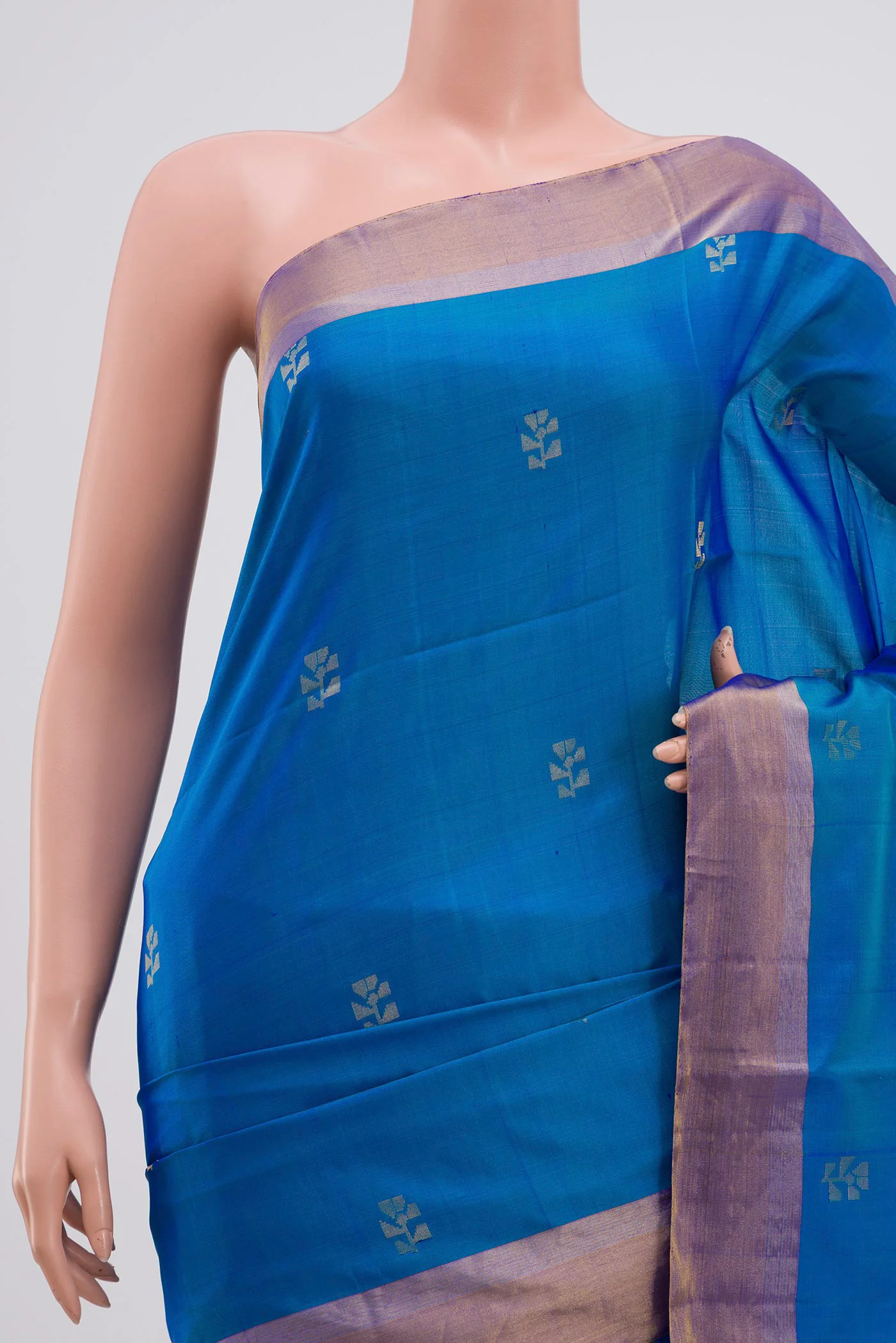 Blue Soft Silk Saree - Image 2