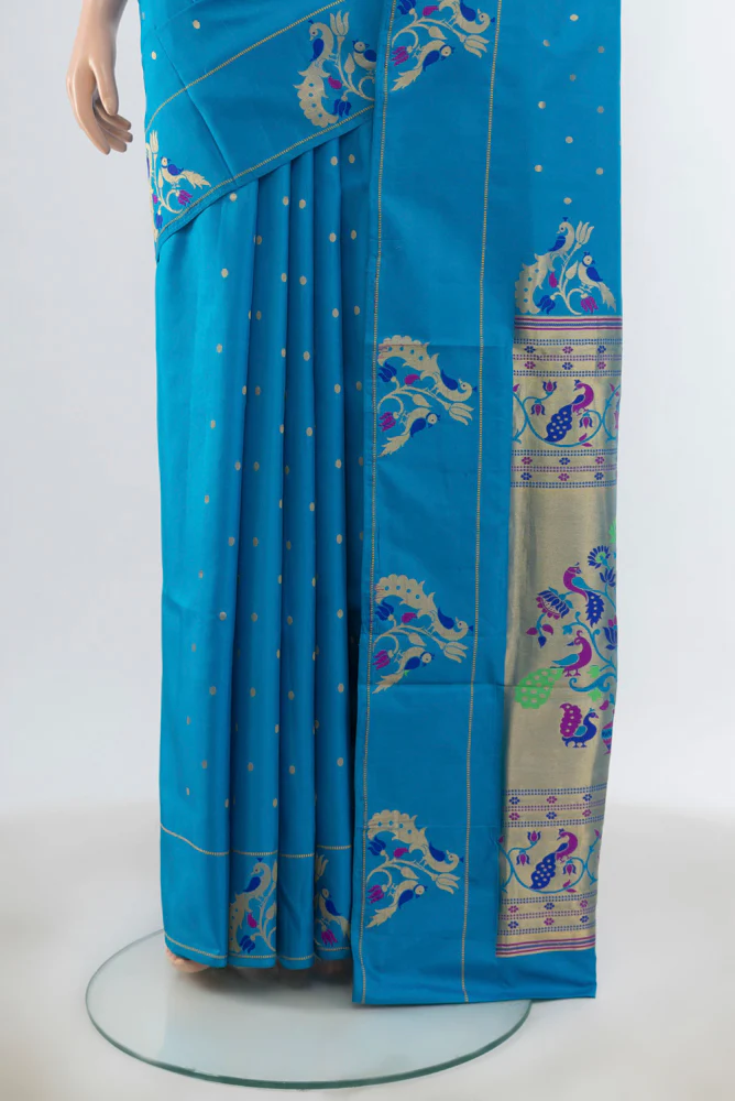 Blue Soft Silk Saree - Image 3