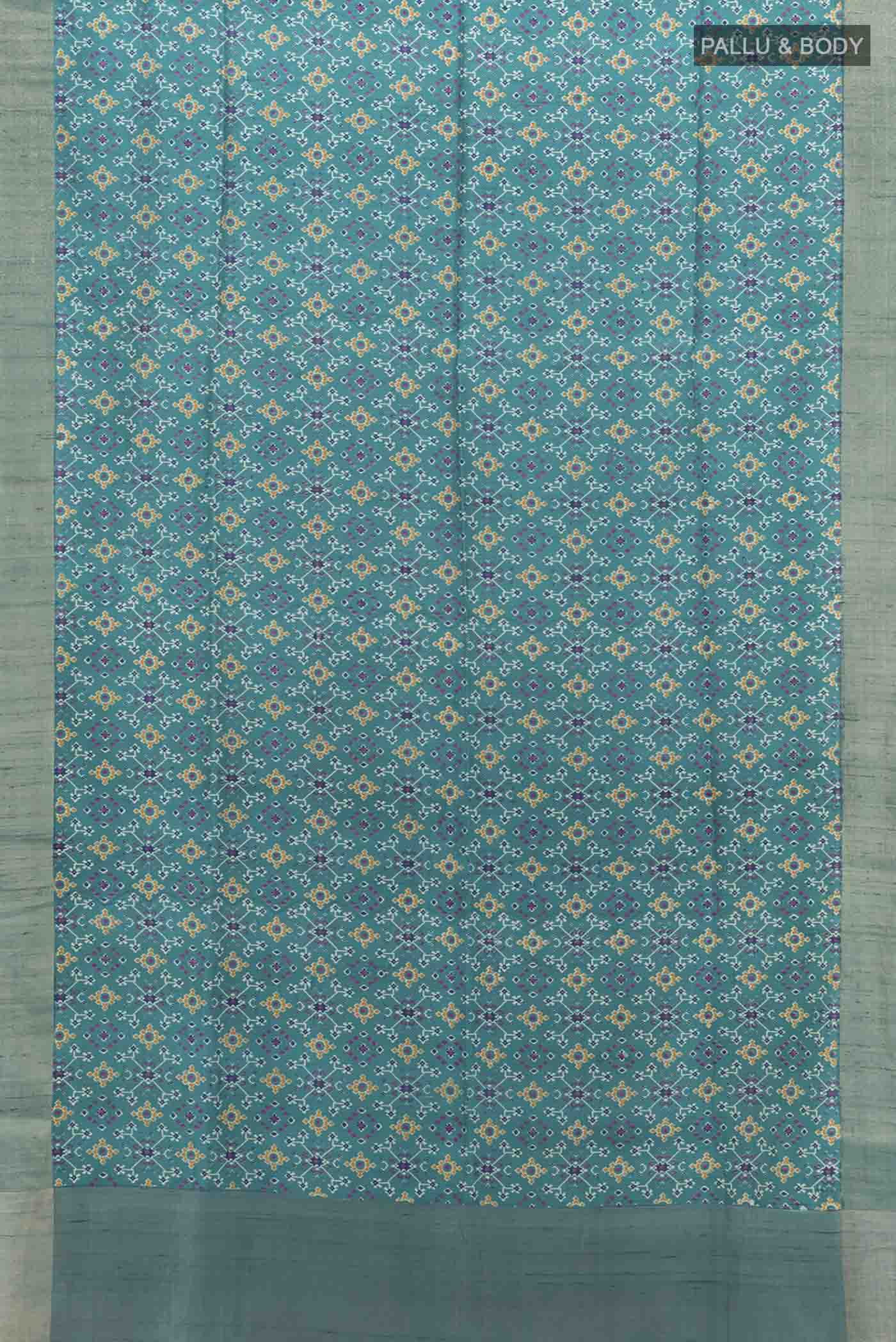 Blue Tussar Silk Saree - Image 5