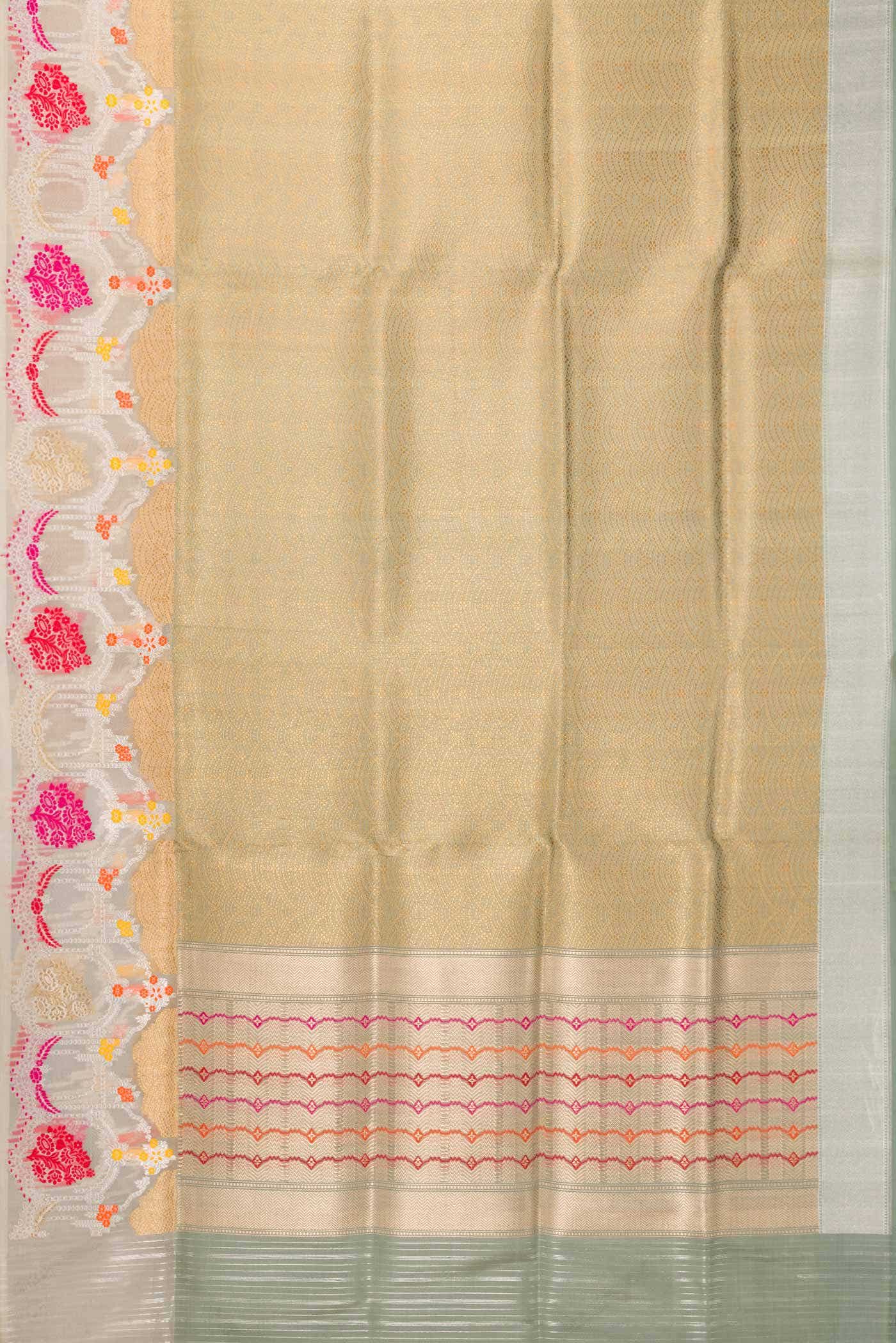 Pure Silk Pure Zari Gold Banarasi Saree - Image 10