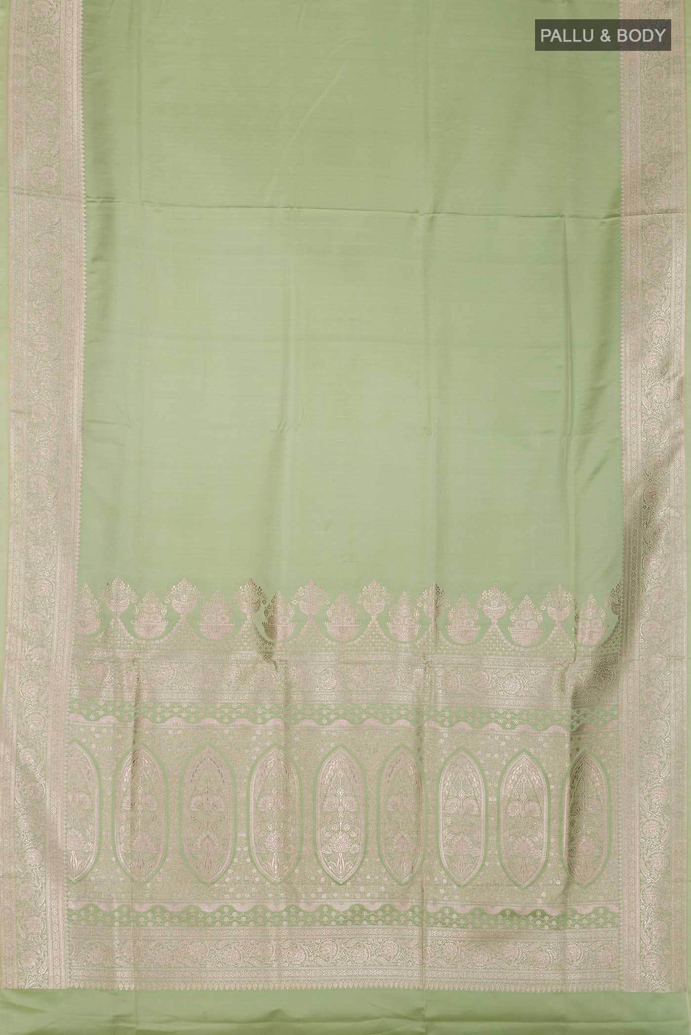 Light Green Banarasi Silk Saree - Image 2