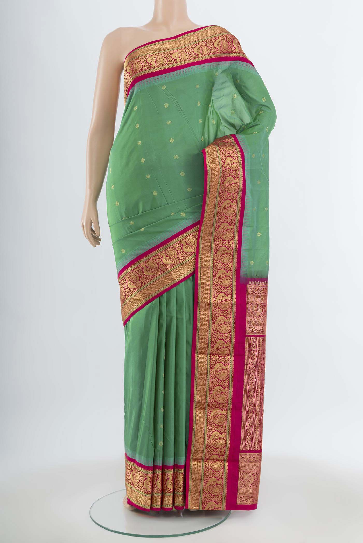Sea Green Blended Bangalore Silk Saree