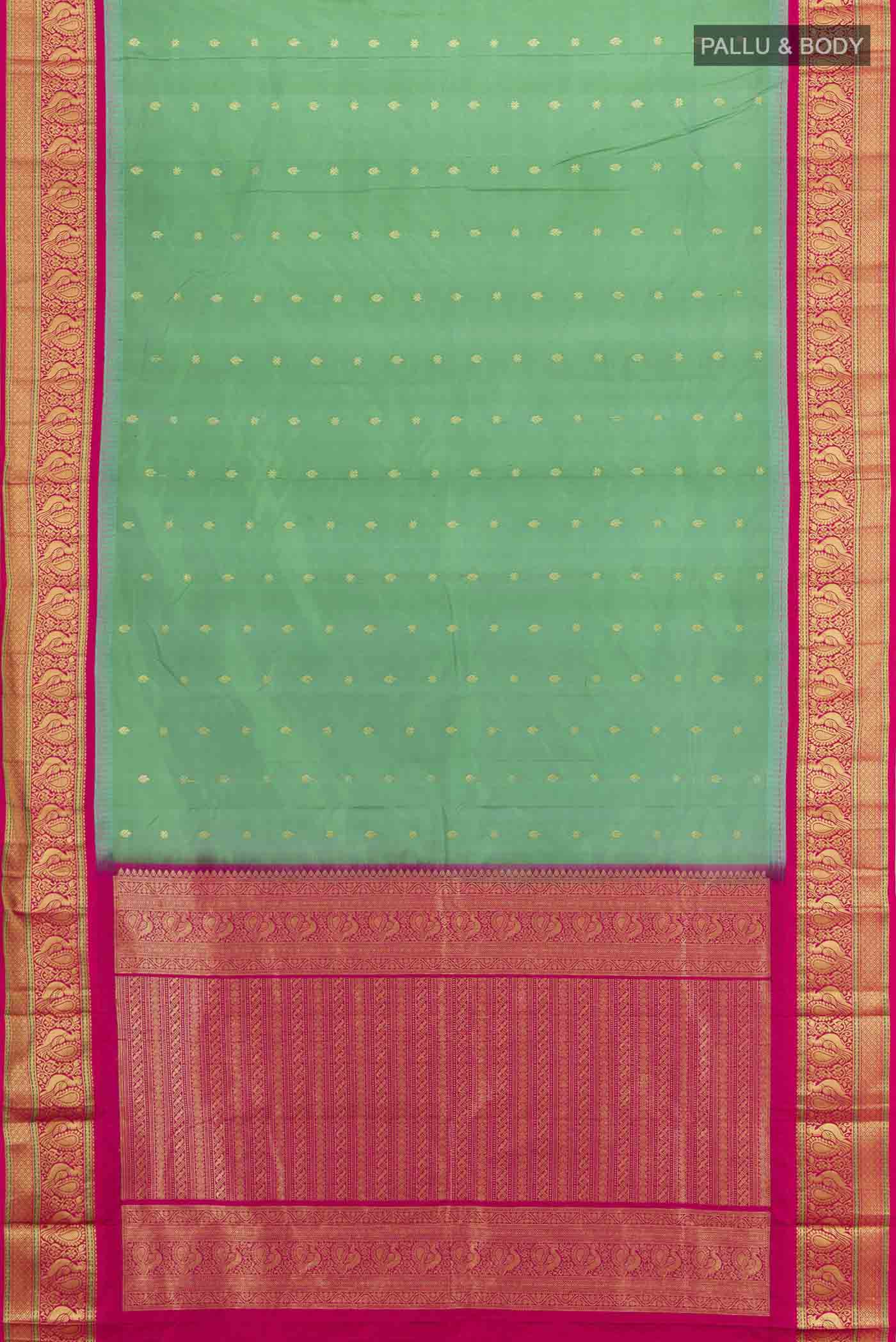 Sea Green Blended Bangalore Silk Saree - Image 5
