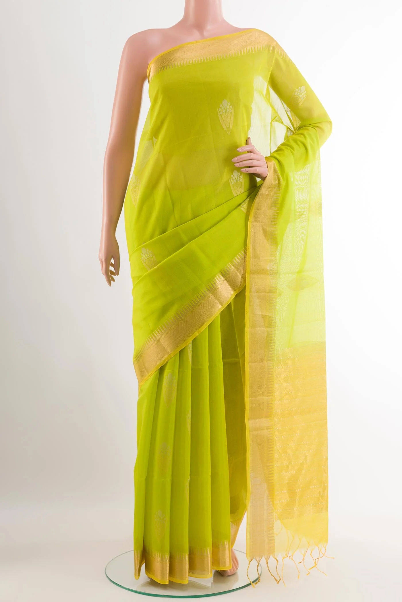Light Green Silk Cotton Saree