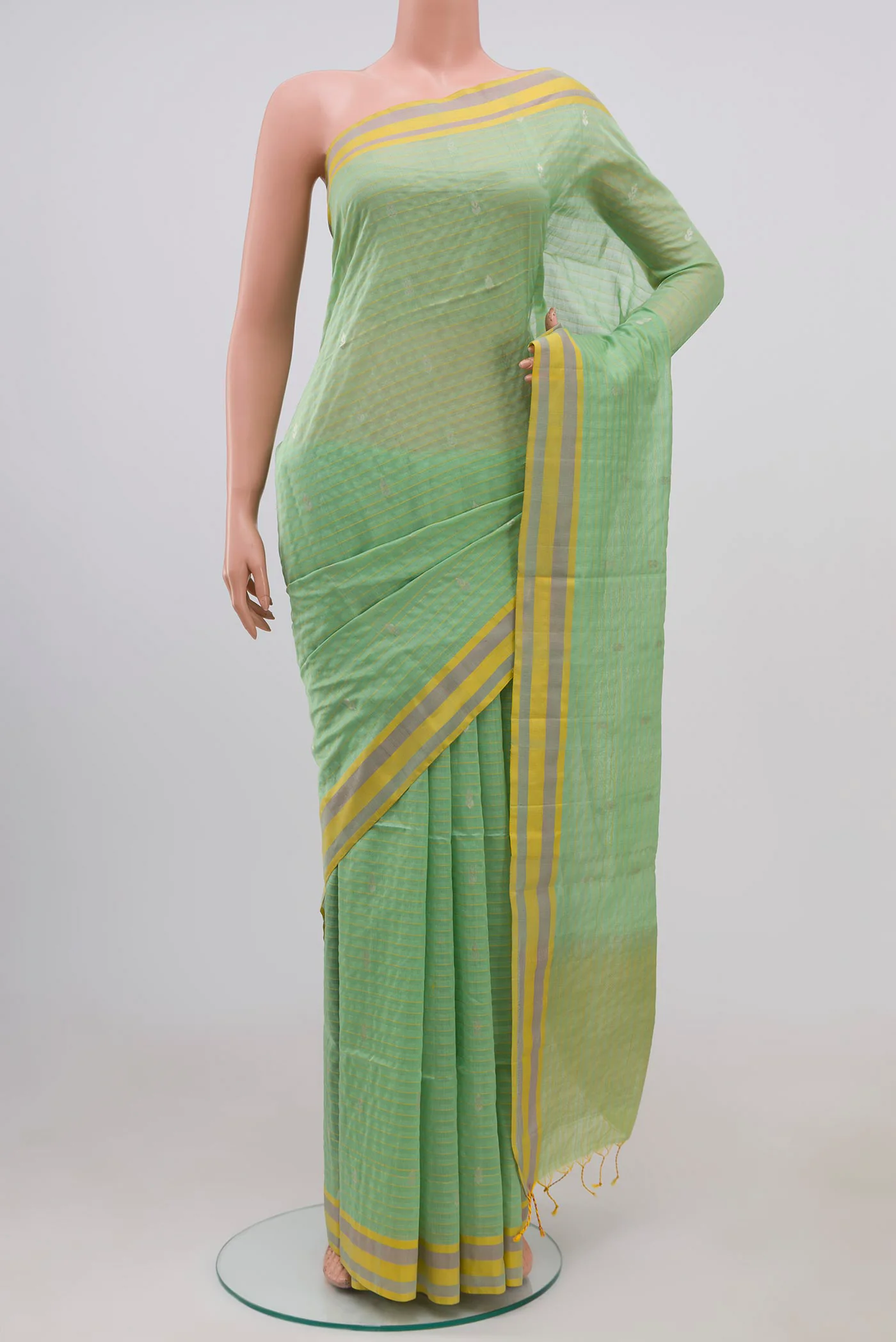 Mint Green Coimbatore Silk Cotton Saree