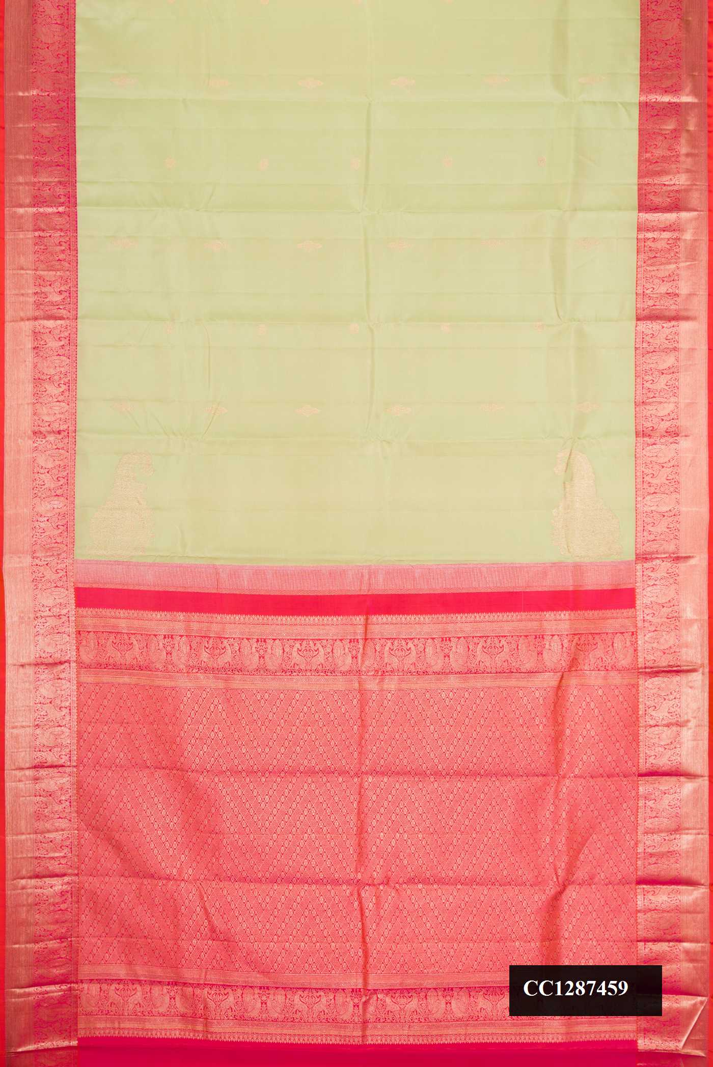 Light Green Dual Tone Kanchipuram Silk Saree