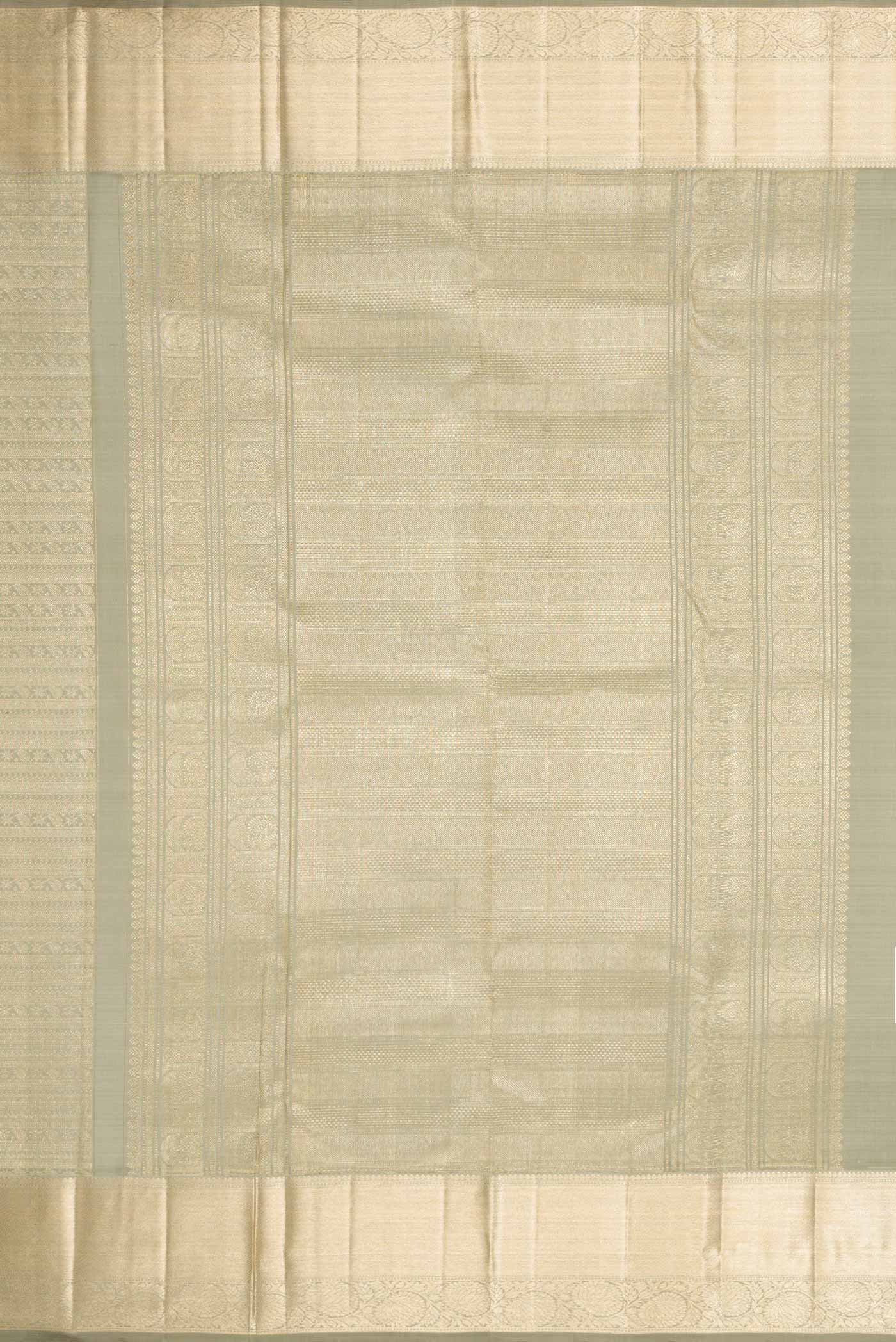Light Green Dual Tone Kanchipuram Silk Saree - Image 7