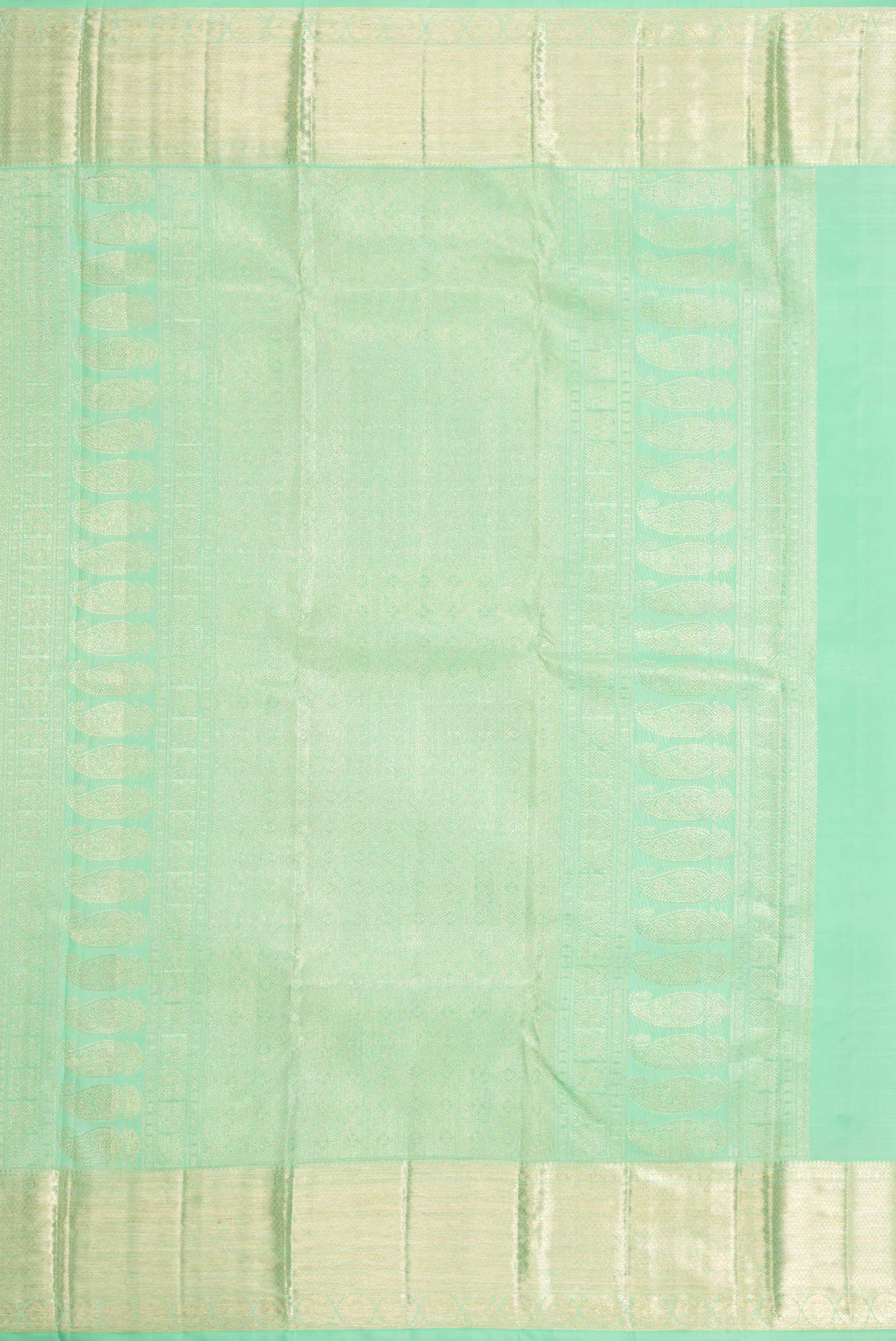Light Green Dual Tone Kanchipuram Silk Saree - Image 7