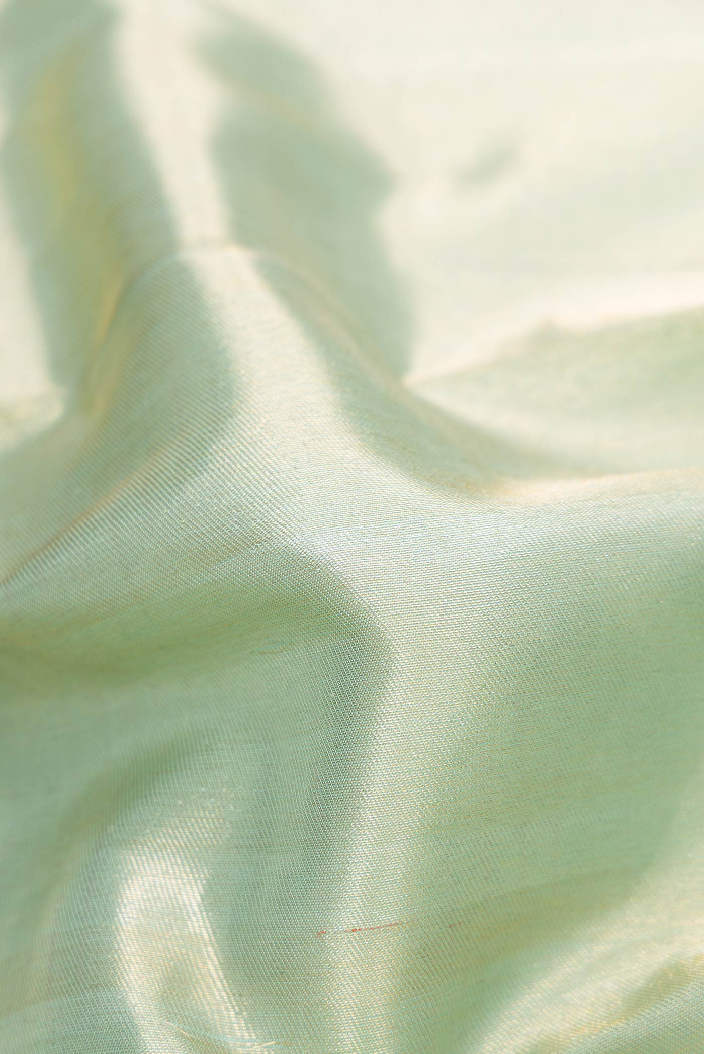 Mint Green Dual Tone Kanchipuram Tissue Silk Saree - Image 2