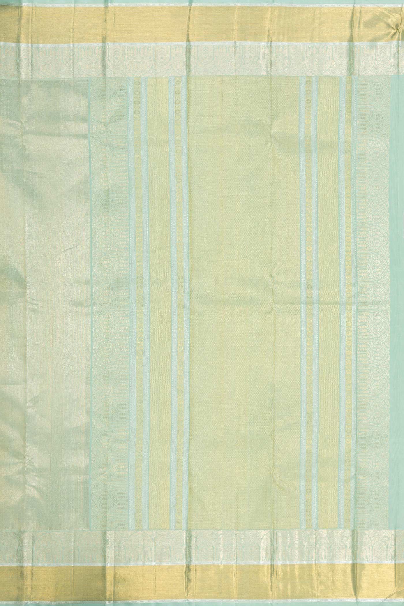 Mint Green Dual Tone Kanchipuram Tissue Silk Saree - Image 7