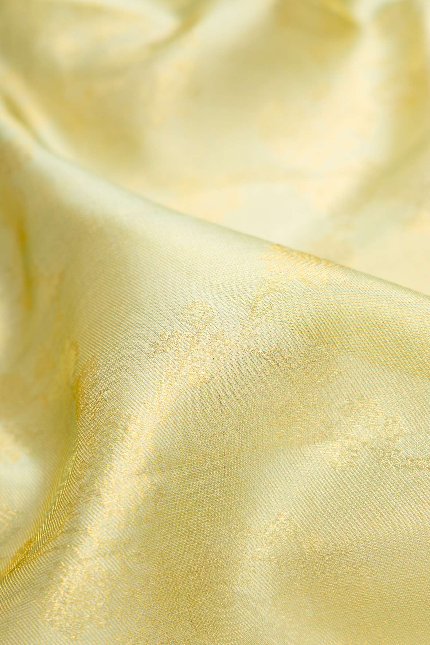 Light Green Dual Tone Kanchipuram Tissue Silk Saree - Image 2