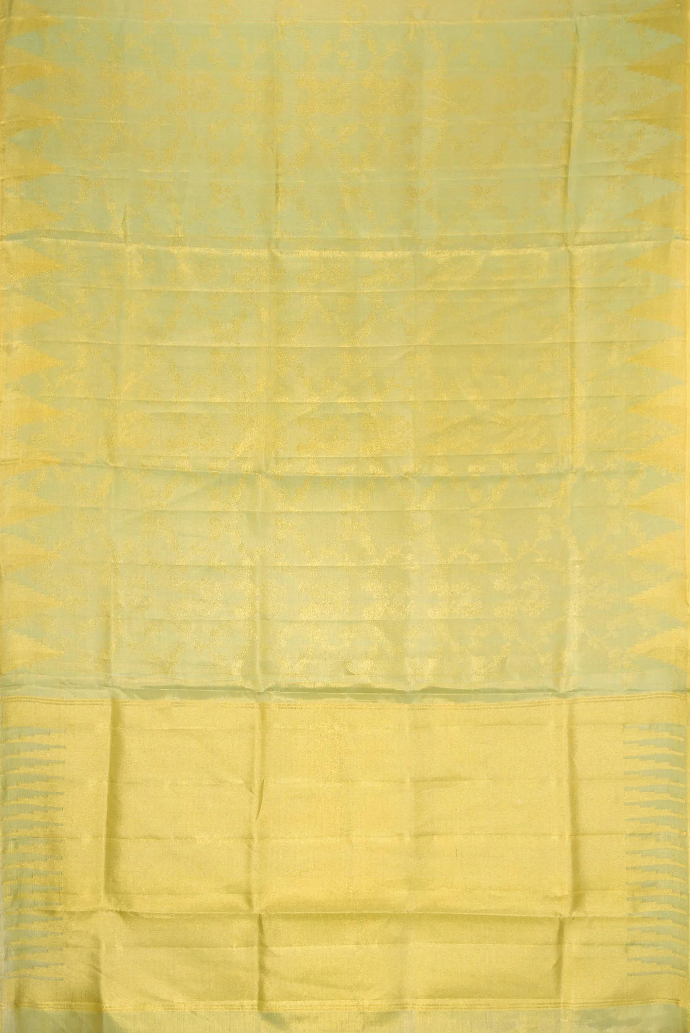 Light Green Dual Tone Kanchipuram Tissue Silk Saree - Image 6