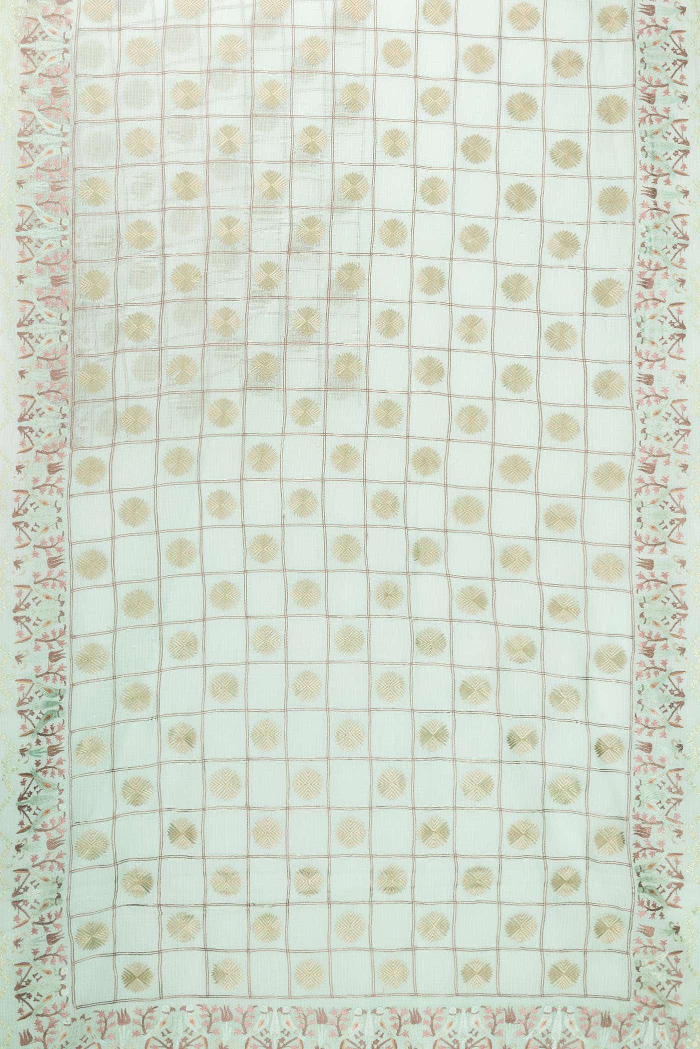 Light Green Dual Tone Kota Silk Saree - Image 2