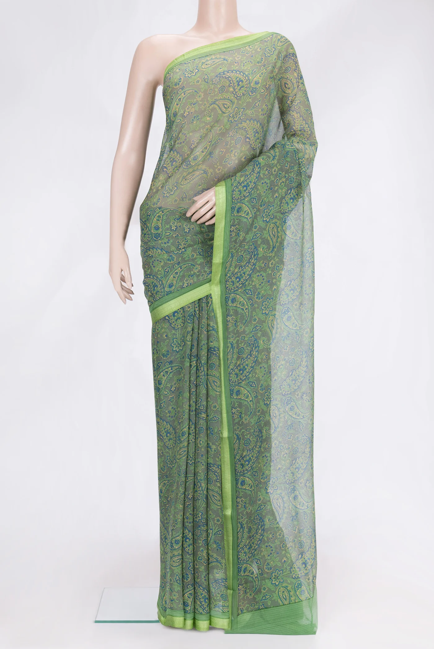 Green Mysore Chiffon Saree