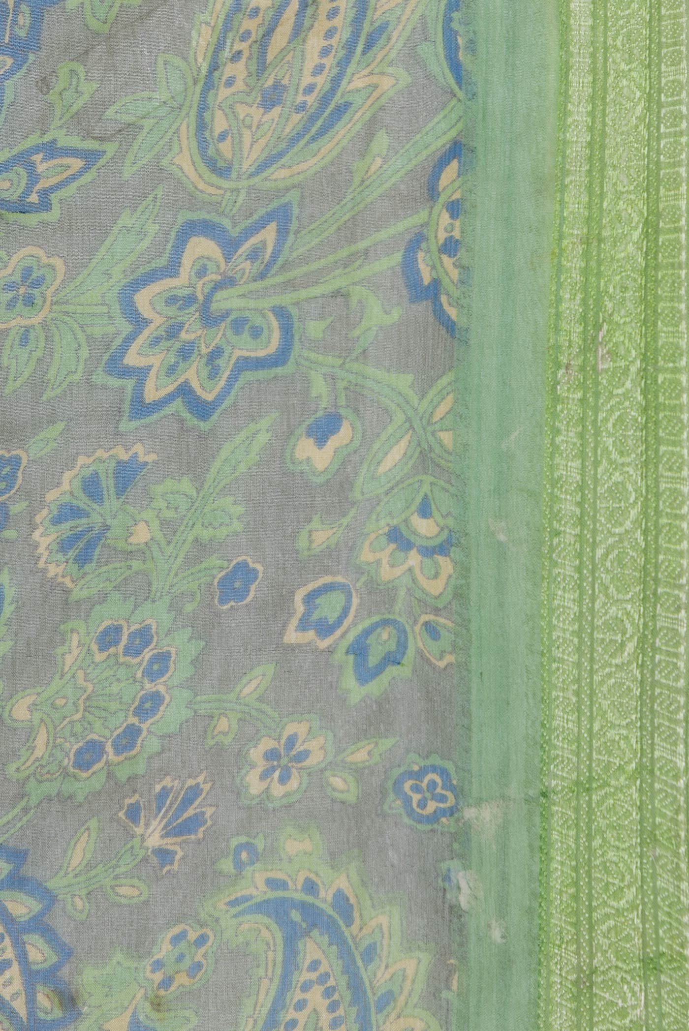 Green Mysore Chiffon Saree - Image 3