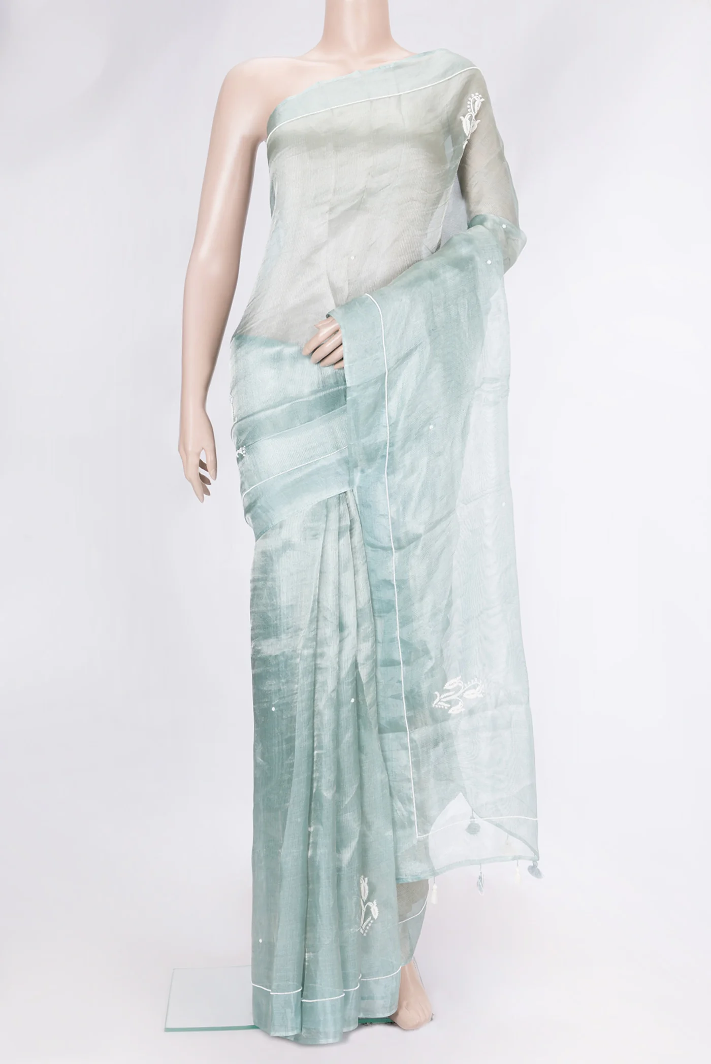 Light Blue Organza Silk Saree