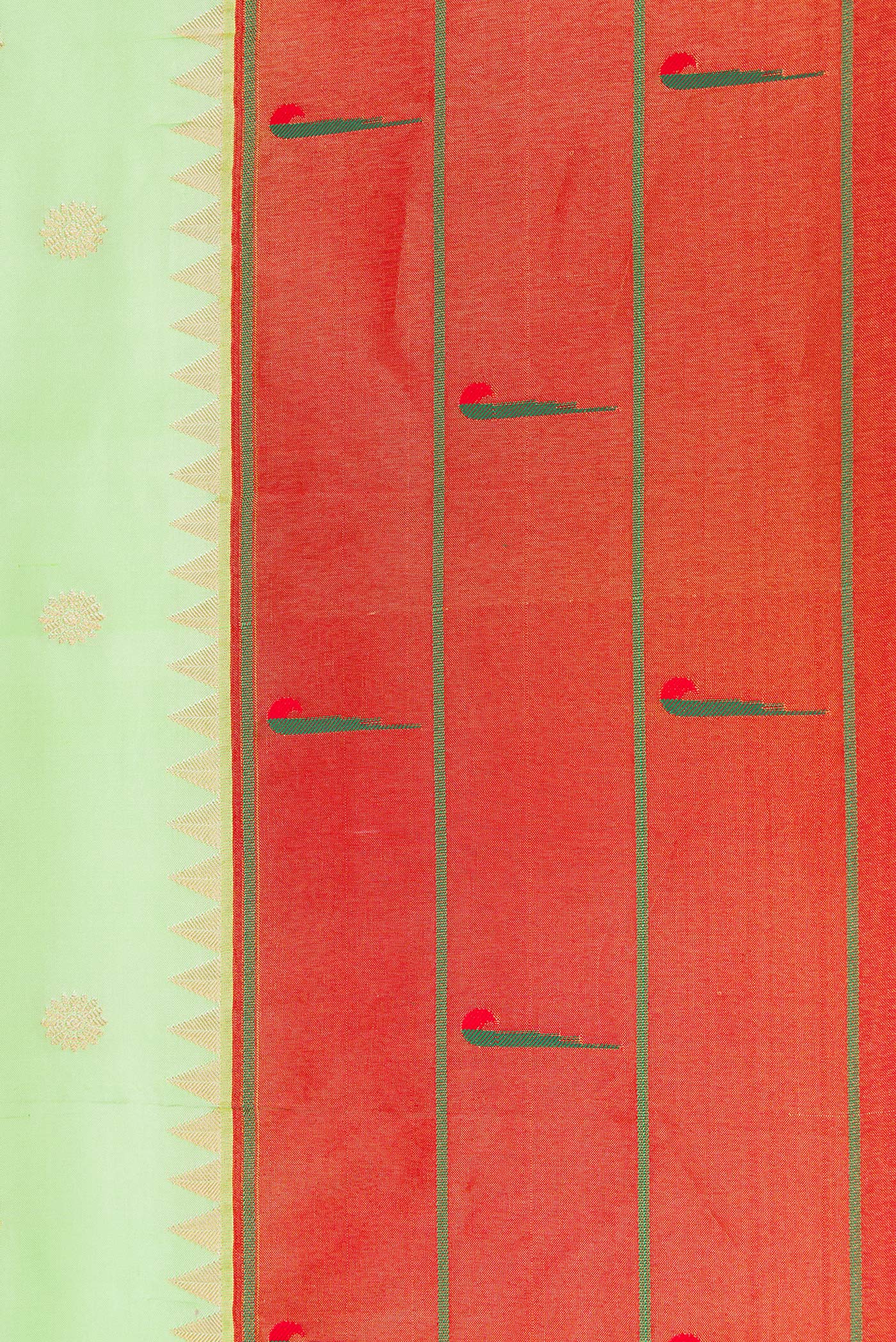 Light Green Paithani Silk Saree - Image 3