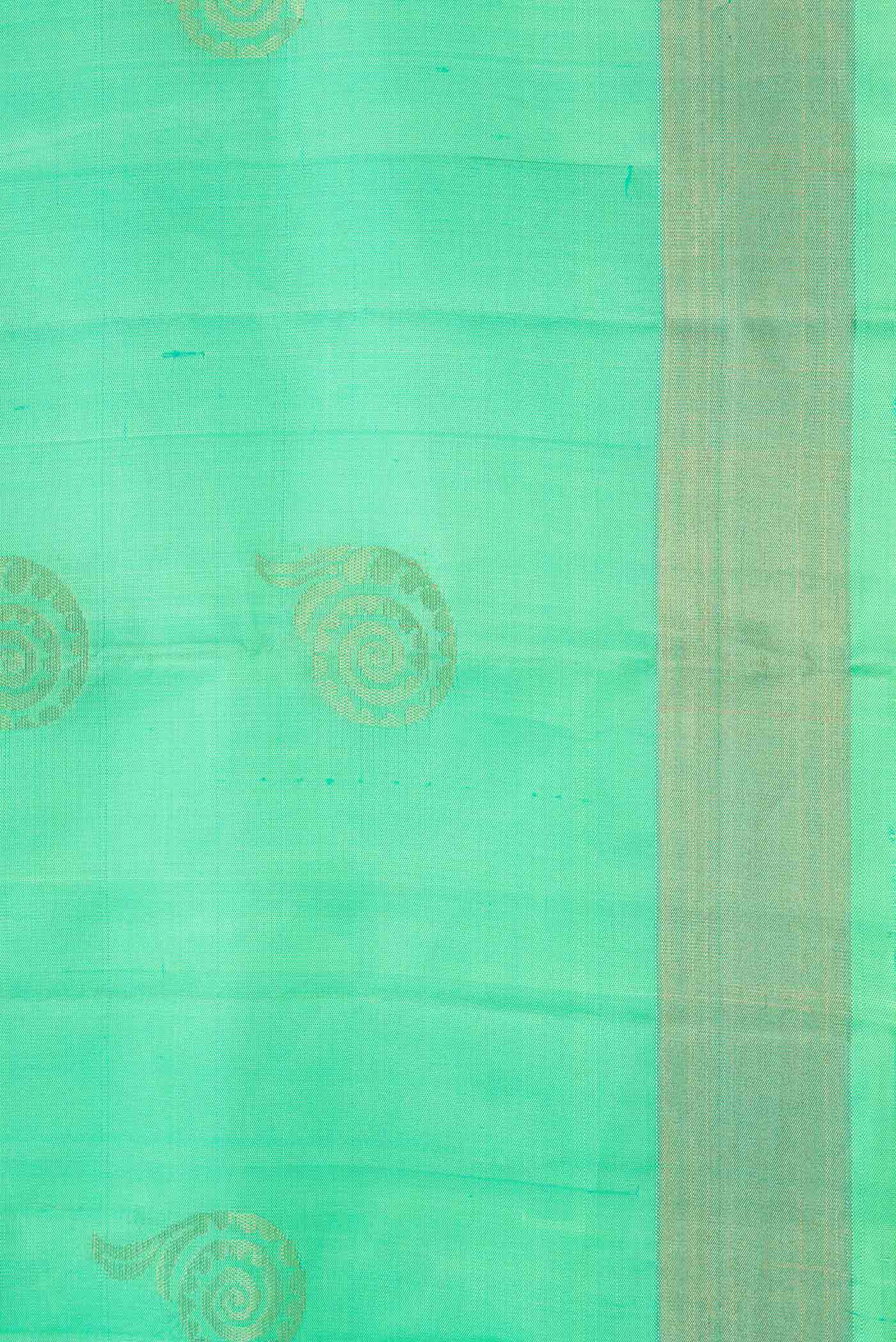 Light Green Dual Tone Soft Silk Saree - Image 3
