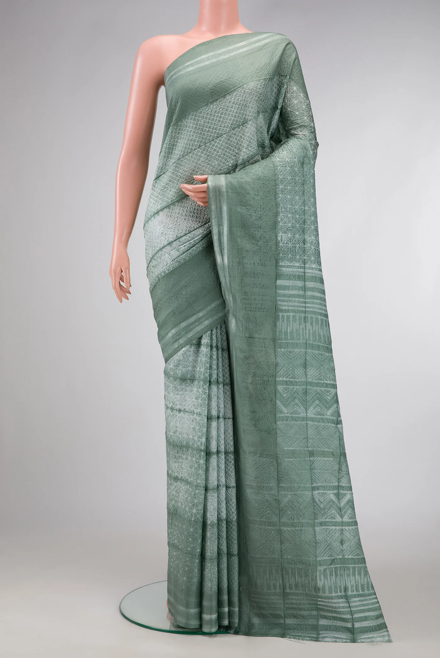 Green Tussar Silk Saree