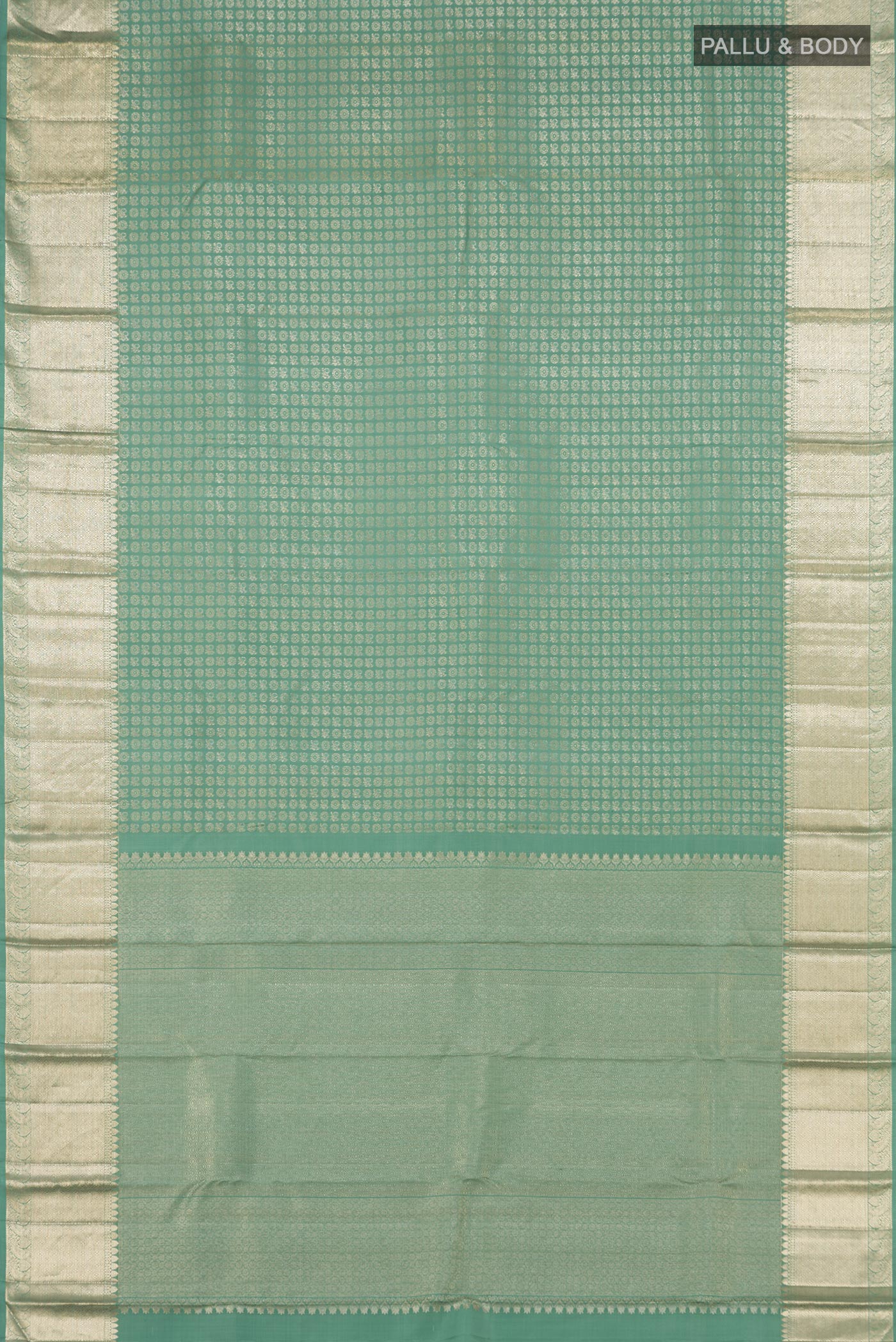 Light Blue Kanchipuram Silk Saree - Image 5