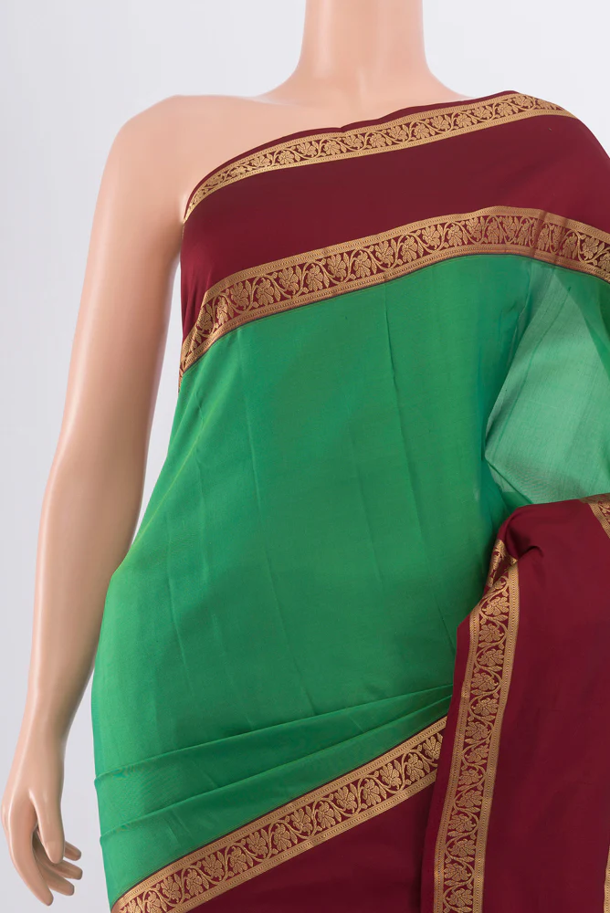 Green Kanchipuram Silk Saree - Image 2