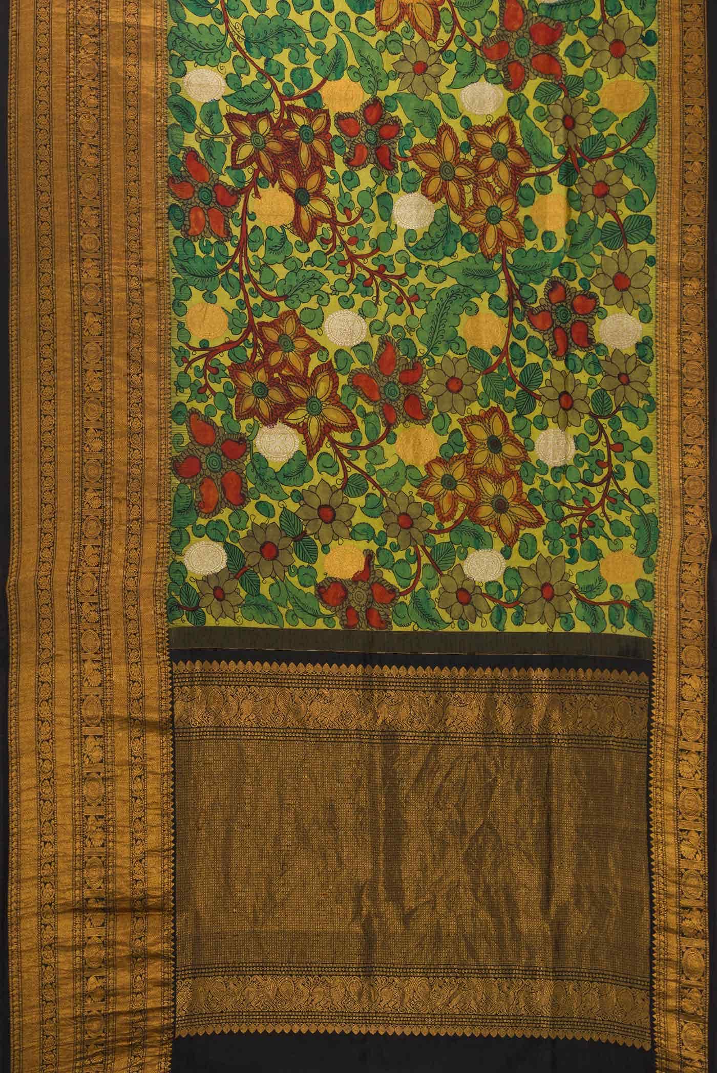 Light Green Kanchipuram Silk Saree - Image 4